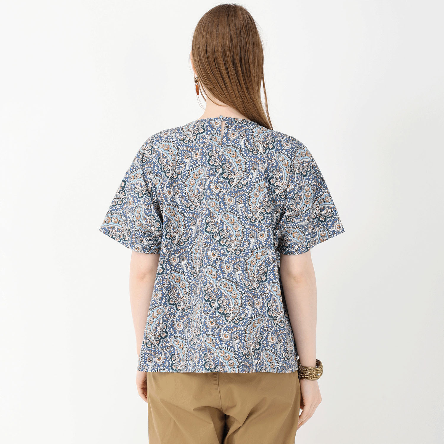 T’BIS STUDIO ペイズリー柄プリント半袖ワイドプルオーバー - 画像10