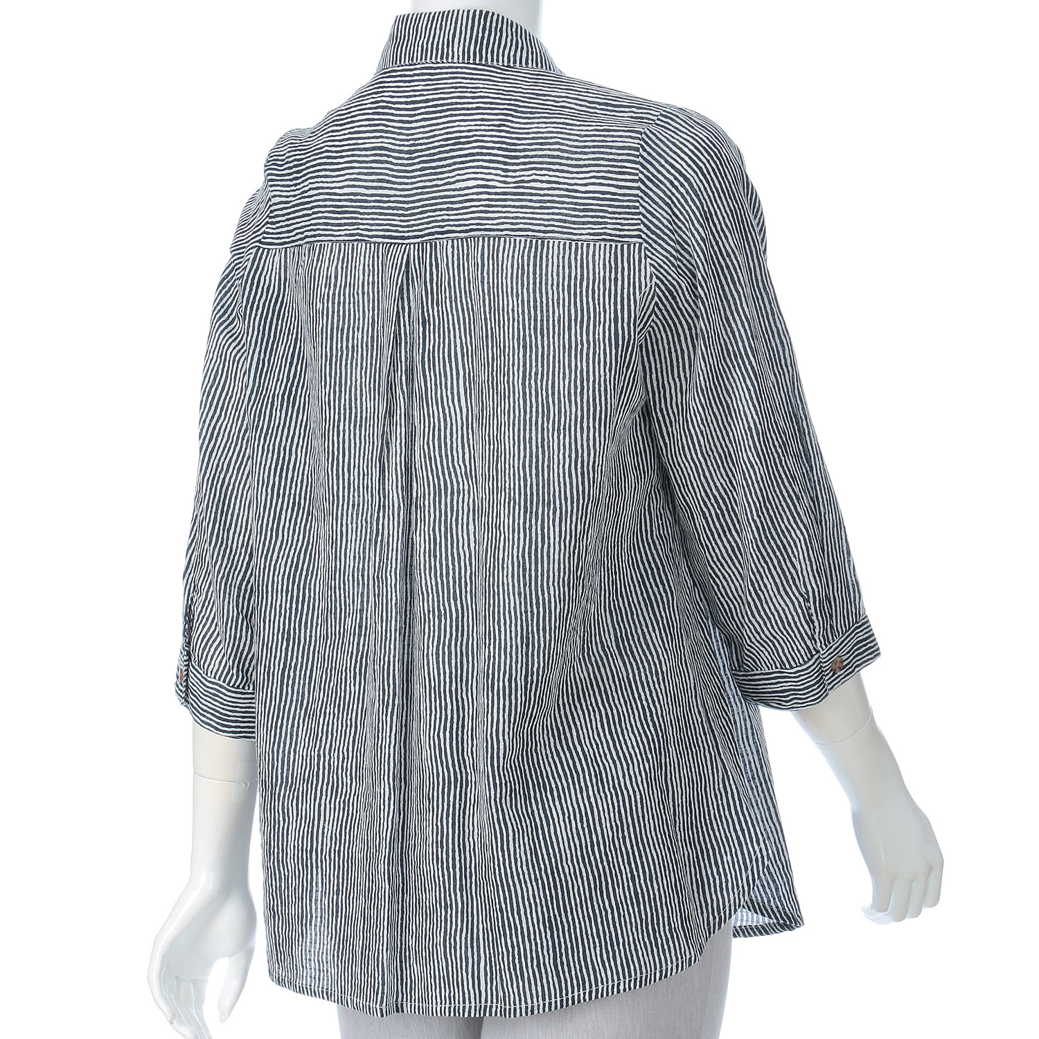 ストライプ柄襟付きシャツ - 画像5