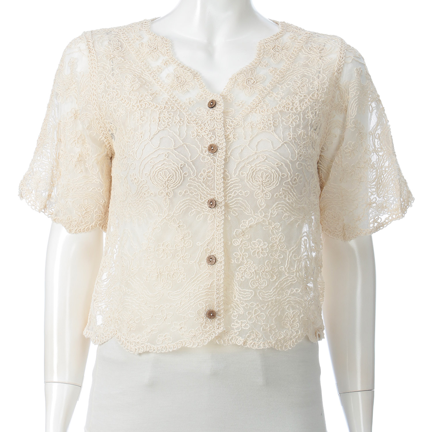 レース前開きカーディガン - 画像3