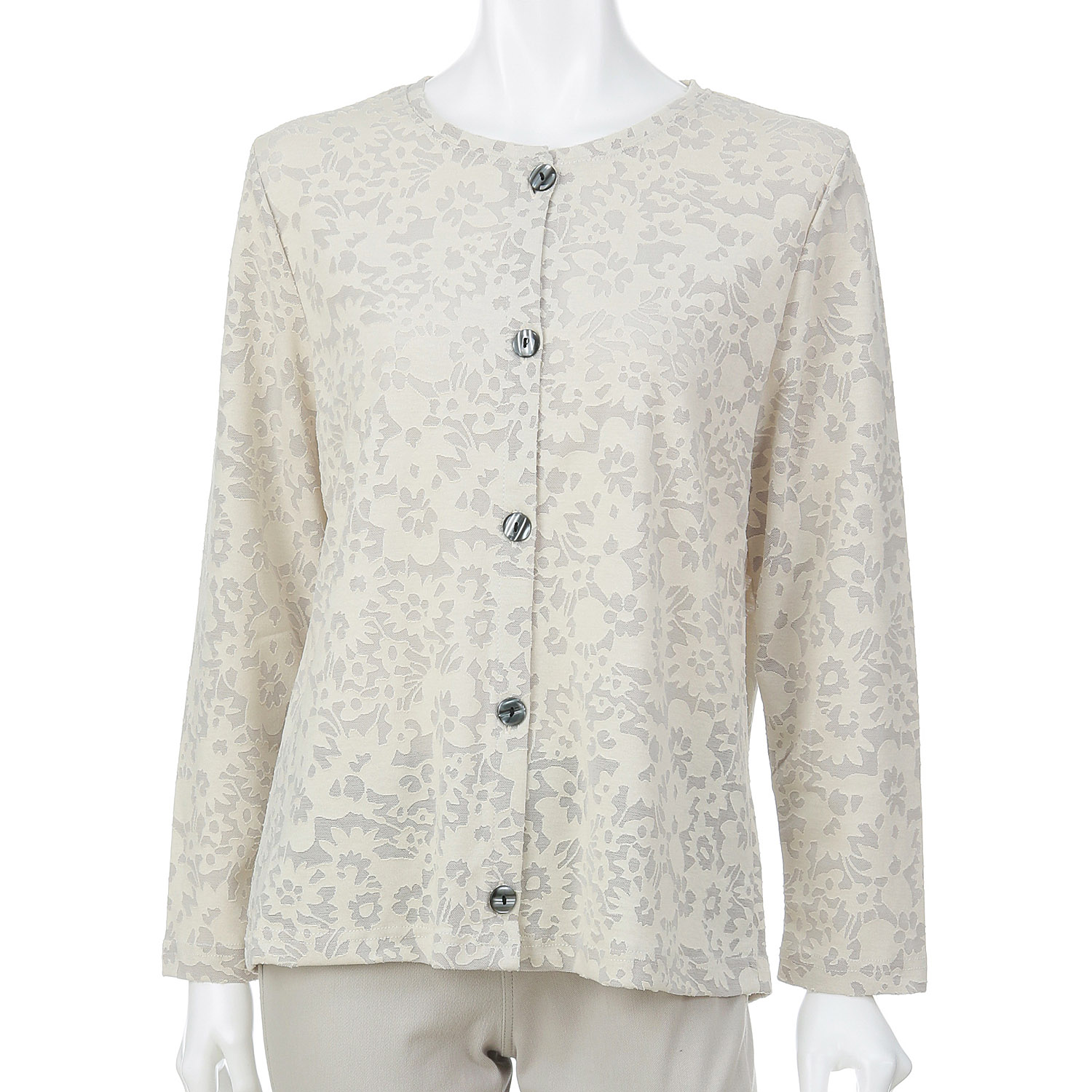 オパール加工花柄カーディガン - 画像2