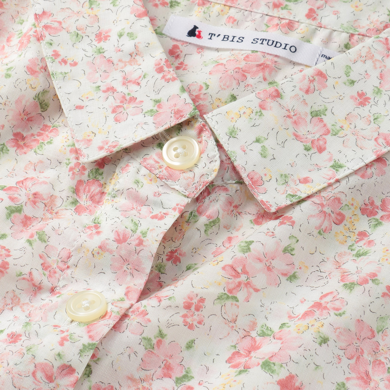 【新ブランド】T’BIS STUDIO 七分袖水彩花柄シャツ - 画像11