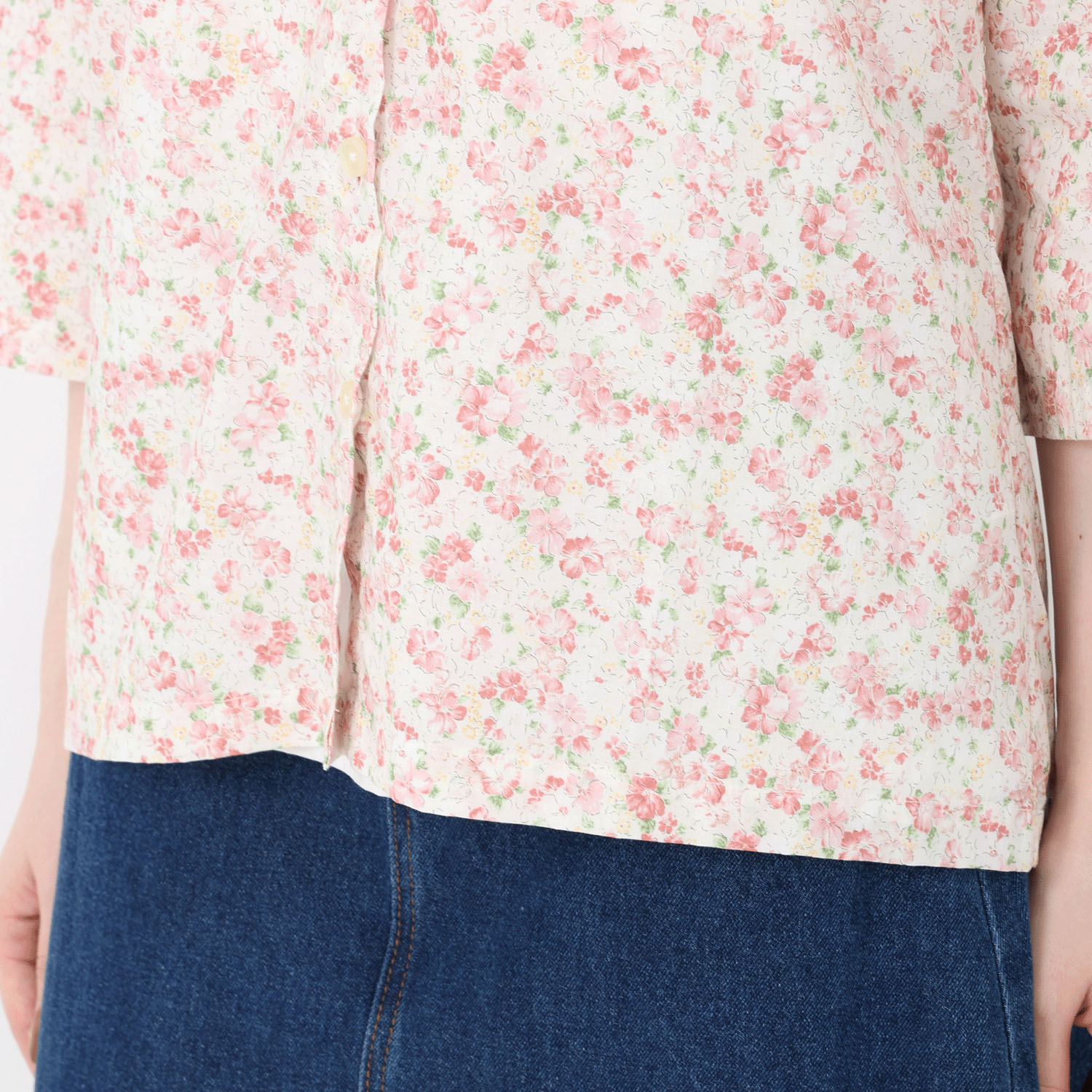 【新ブランド】T’BIS STUDIO 七分袖水彩花柄シャツ - 画像7