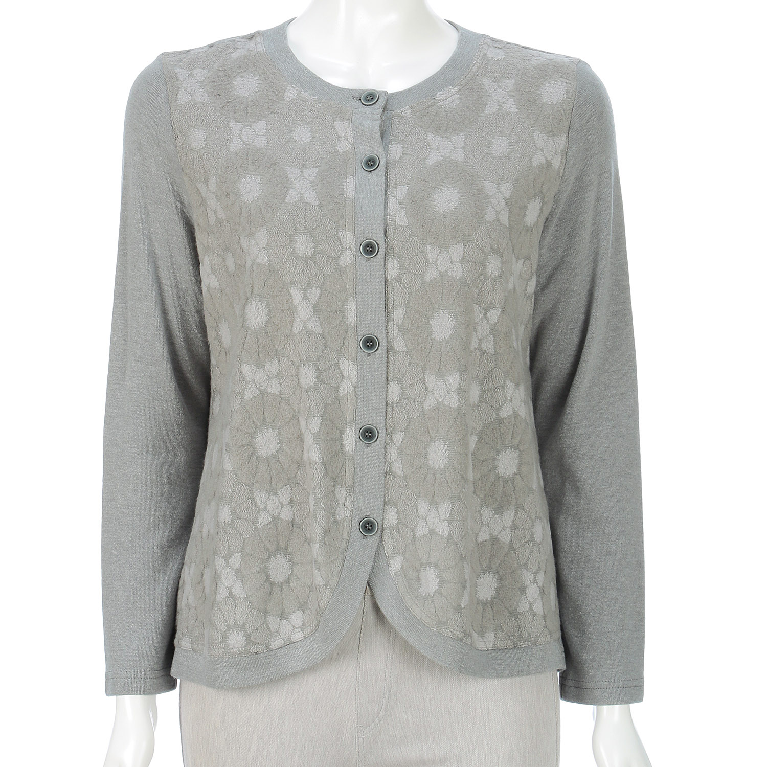 プレミアウォームカーディガン 花柄 - 画像2