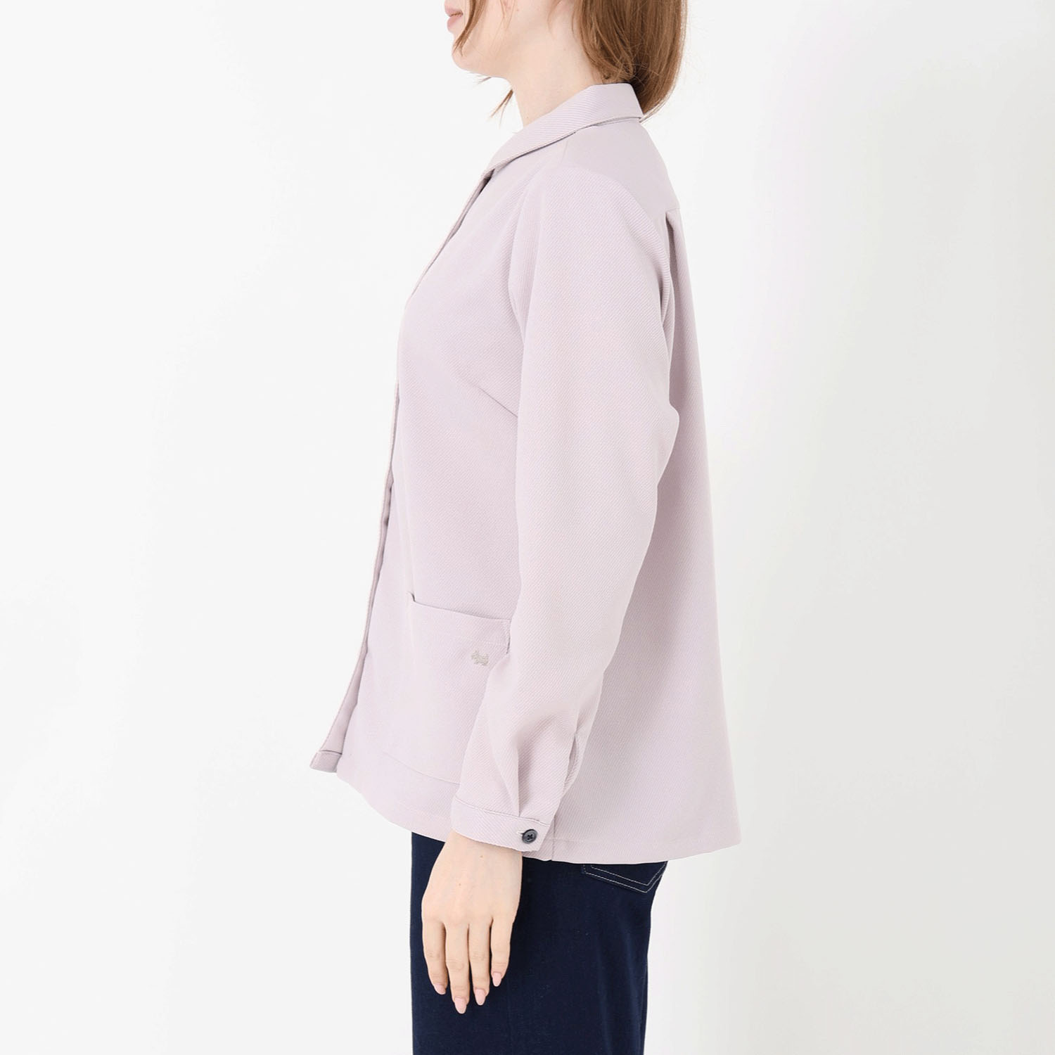 T’BIS STUDIO 長袖ウールライクテリア刺繍ポケット付きシャツ - 画像3