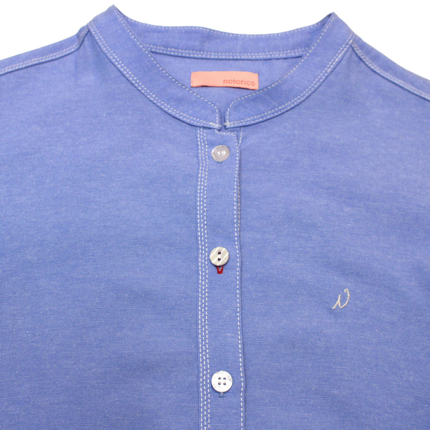 notorico アクセントステッチベーシックスタンドカラーロングシャツ - 画像25