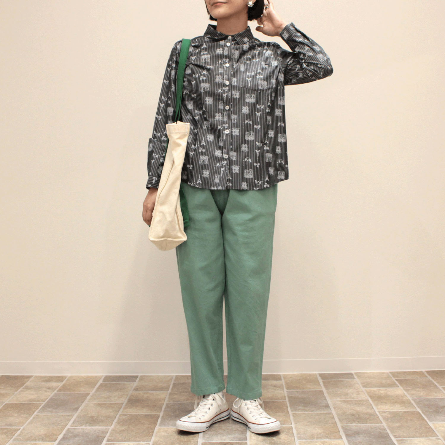 notorico フランス柄ストライプブラウス - 画像6