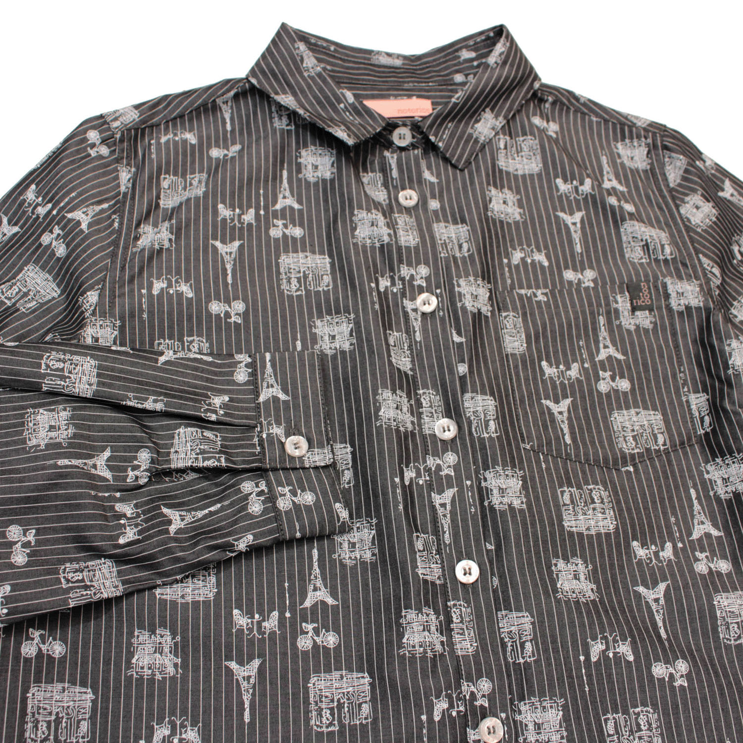 notorico フランス柄ストライプブラウス - 画像7