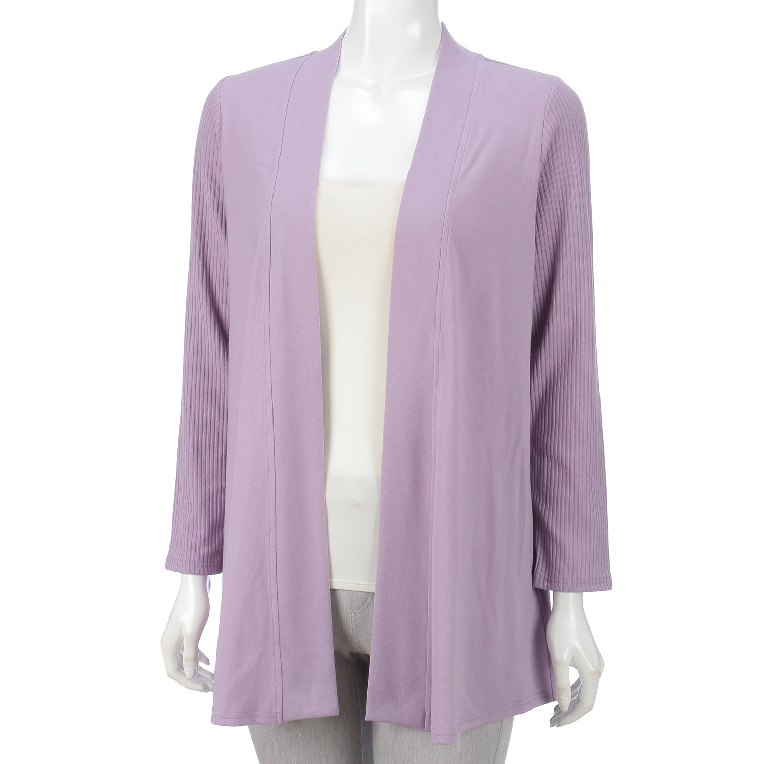 無地×リブ使いカーディガン - 画像4