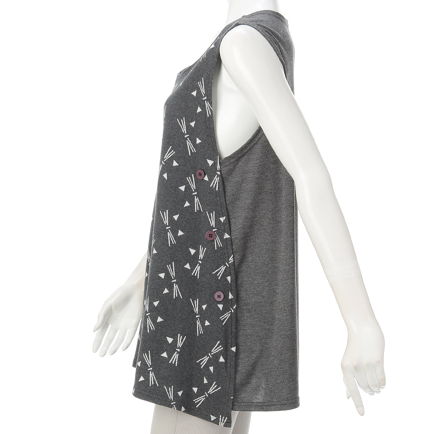 ネコ柄プリントロングベスト - 画像2