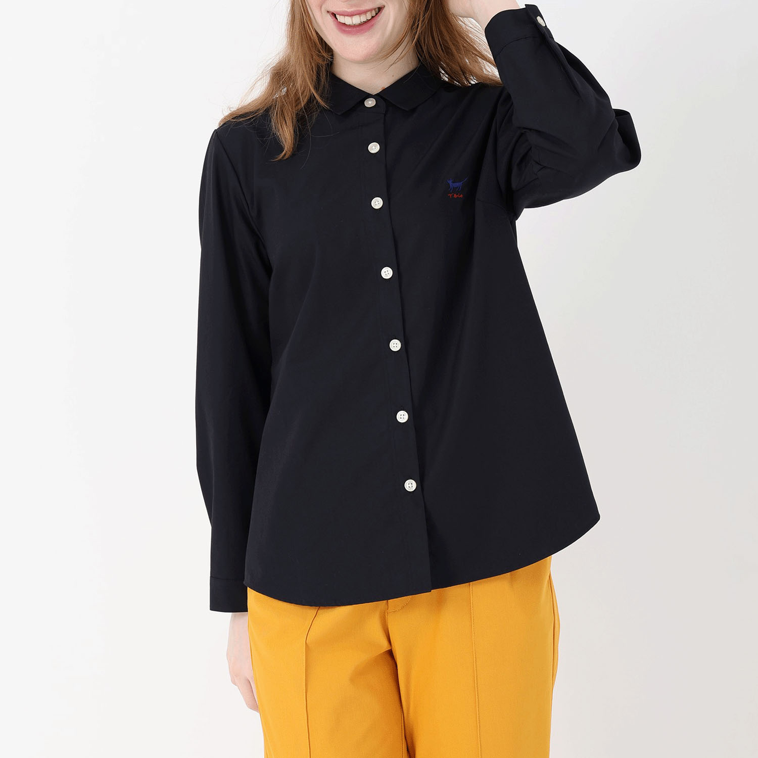 T’BIS STUDIO ウェザークロス猫刺繍シャツ - 画像11