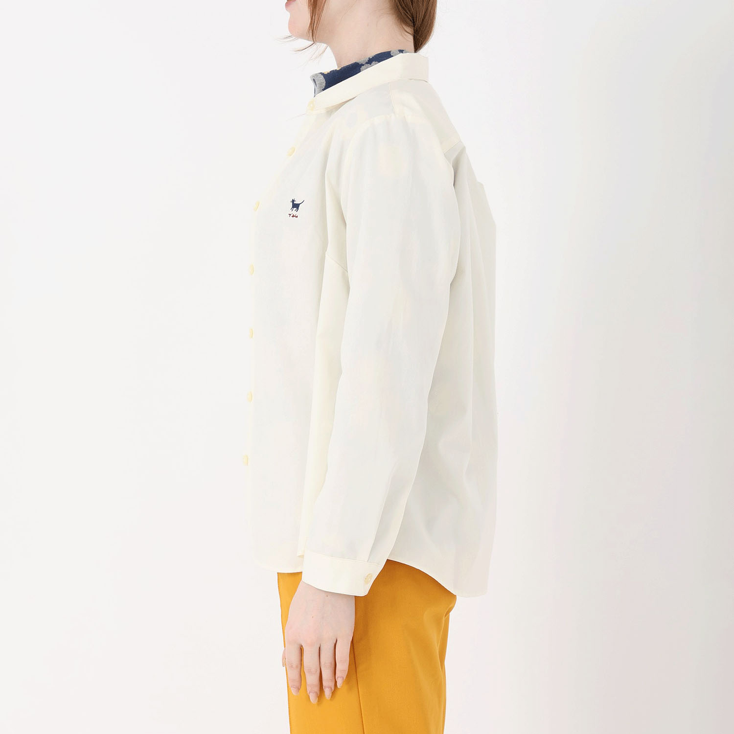 T’BIS STUDIO ウェザークロス猫刺繍シャツ - 画像6