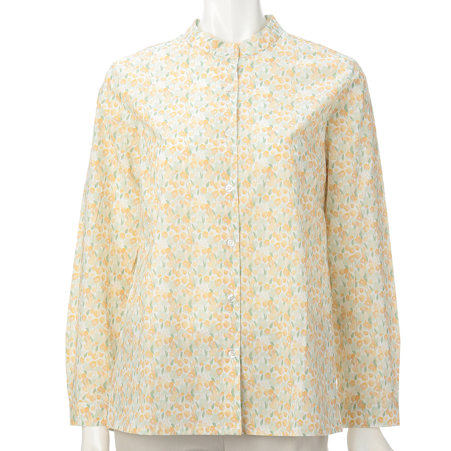 T’BIS STUDIO 長袖小花プリントスタンドネックシャツ - 画像13