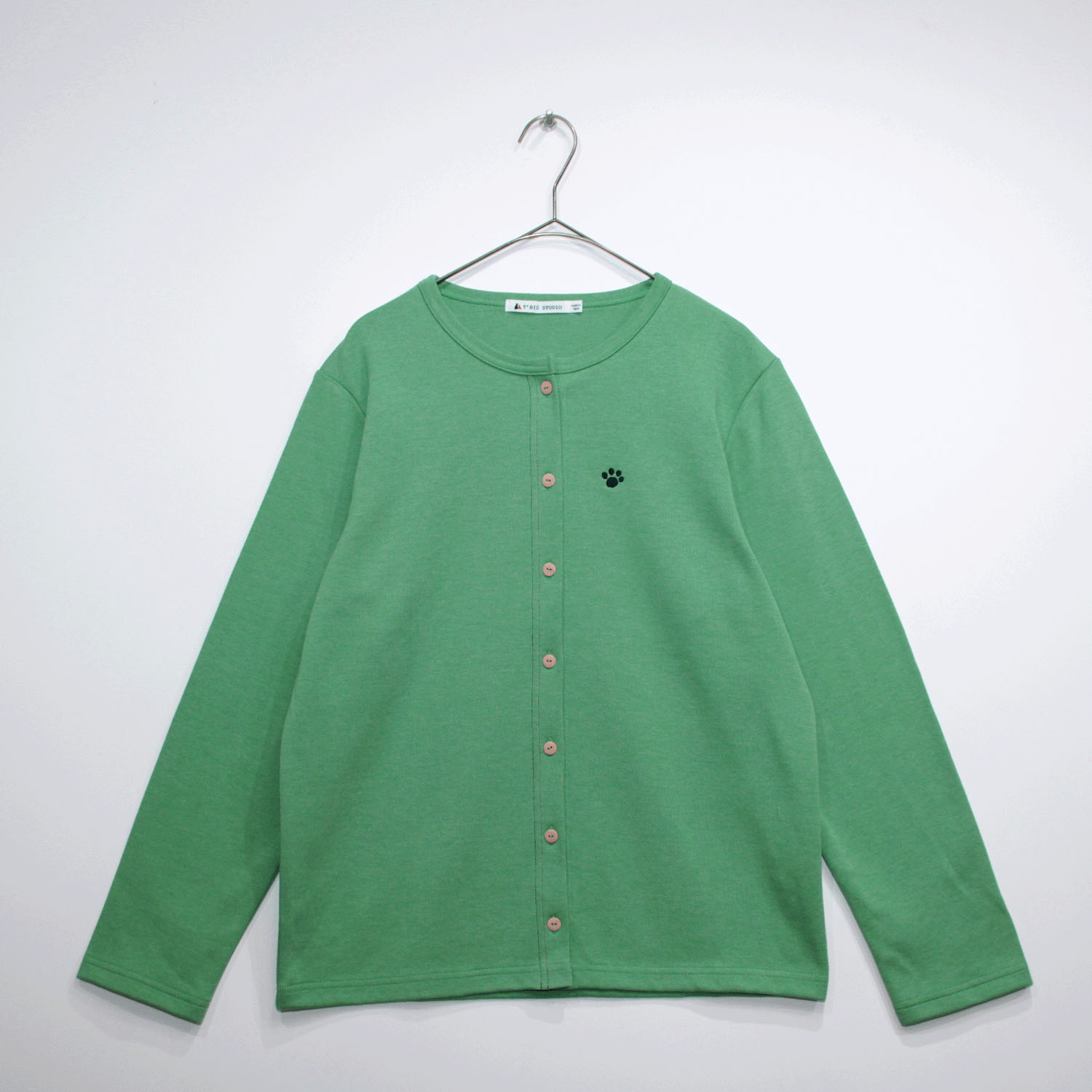 T’BIS STUDIO 長袖ダブルフェイスフットプリント刺繍カーディガン - 画像7