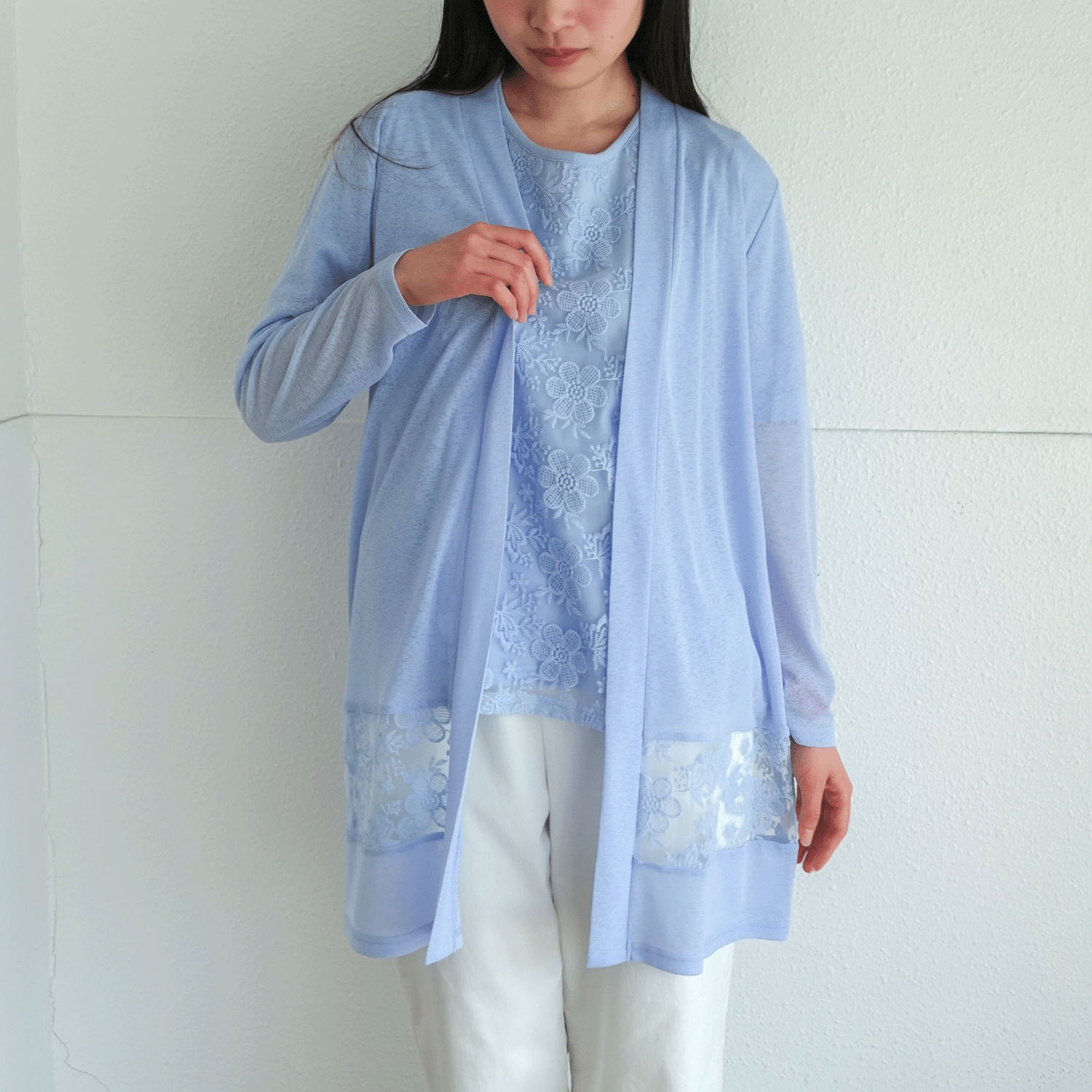 刺繍切替カーデアンサンブル - 画像11