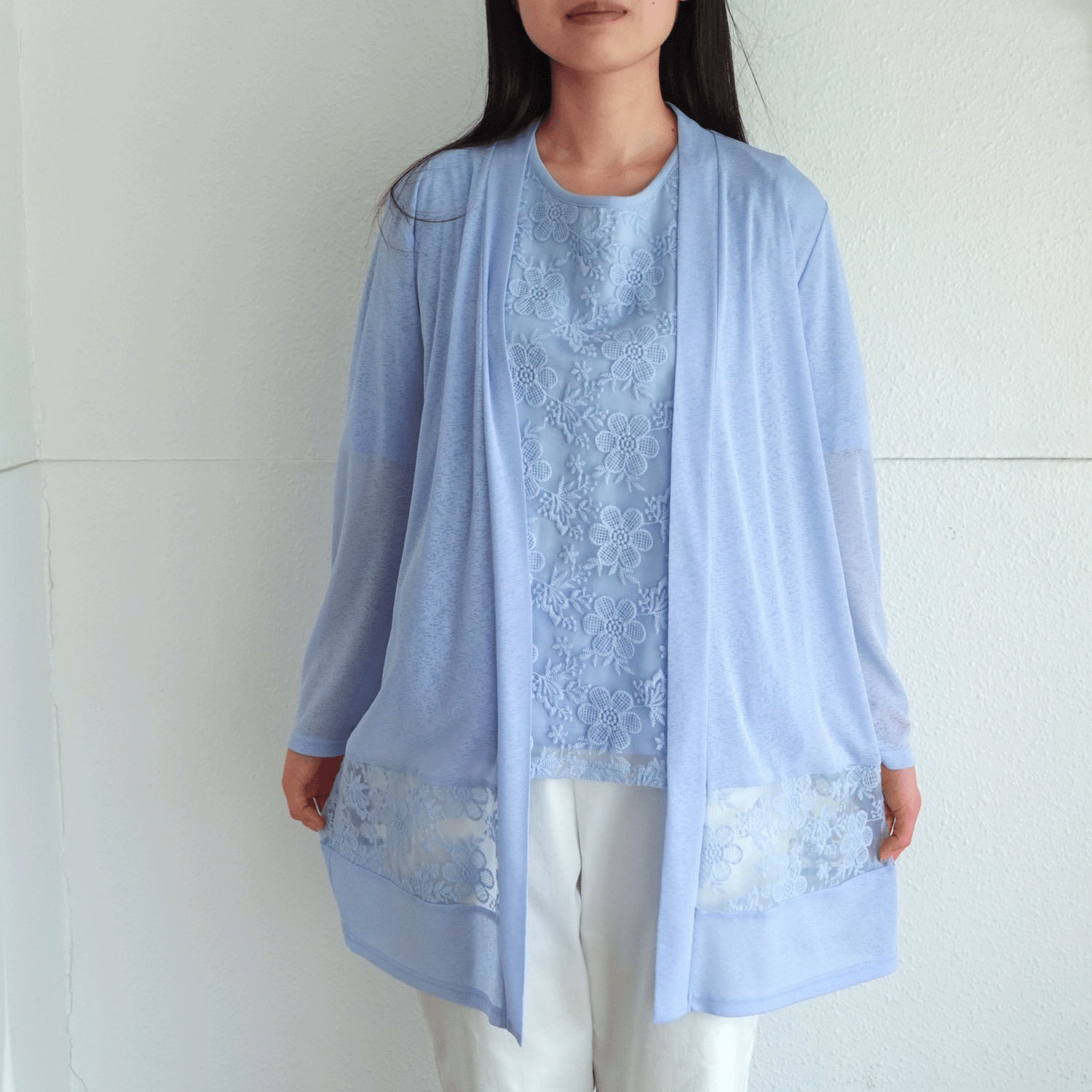 刺繍切替カーデアンサンブル - 画像10