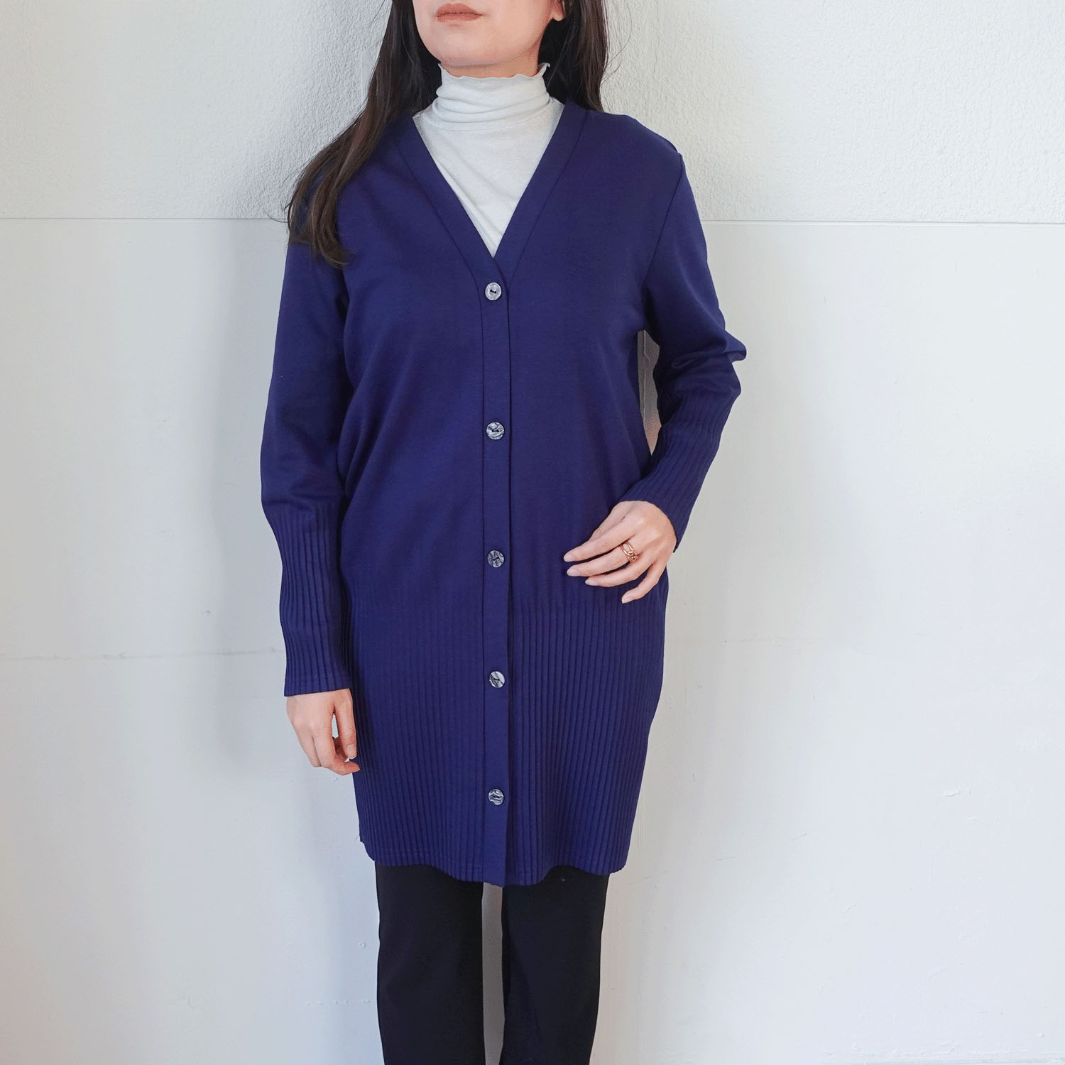 裾プリーツロングカーディガン - 画像9