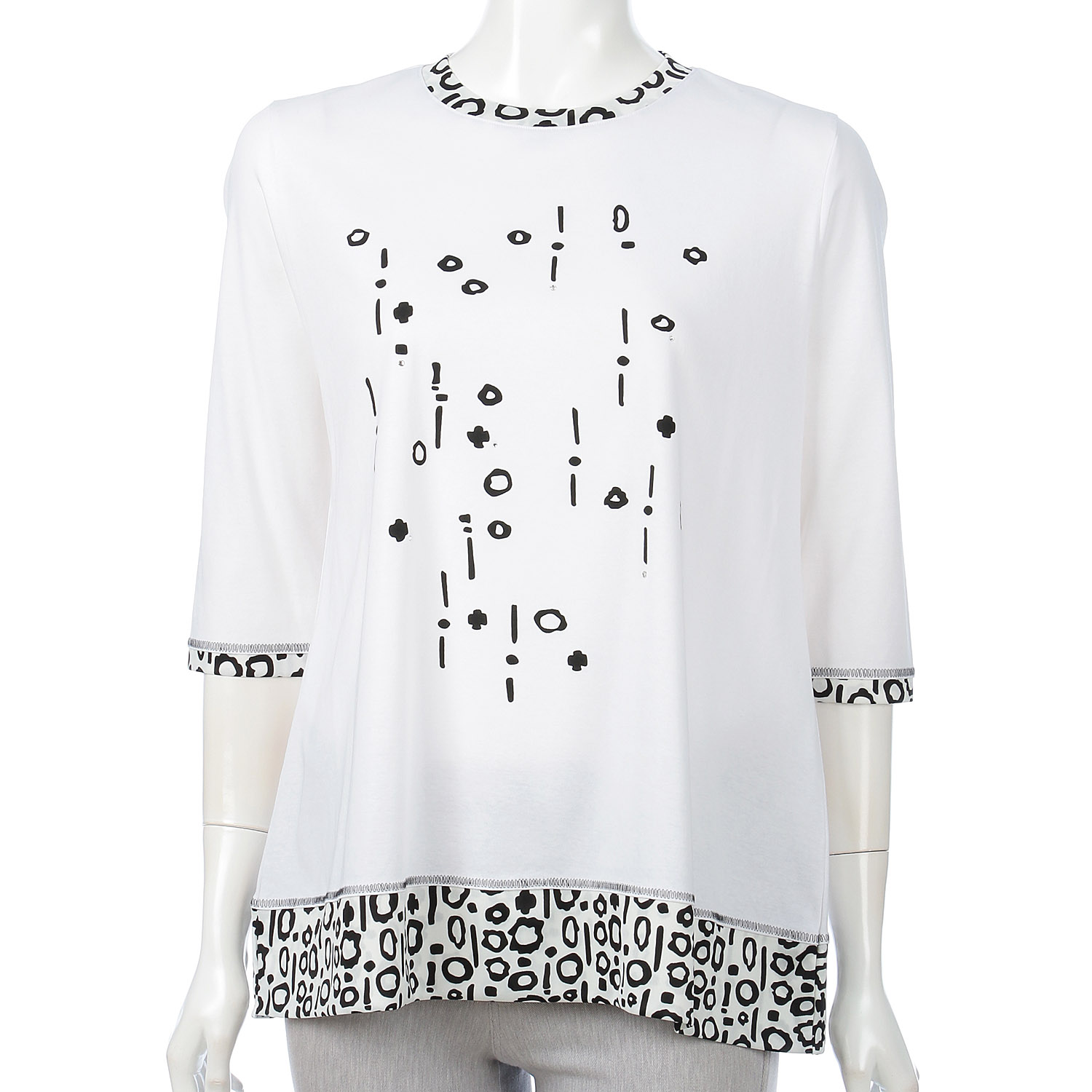 ROYAL VERDY クレリック落書き幾何柄切替プルオーバー - 画像1