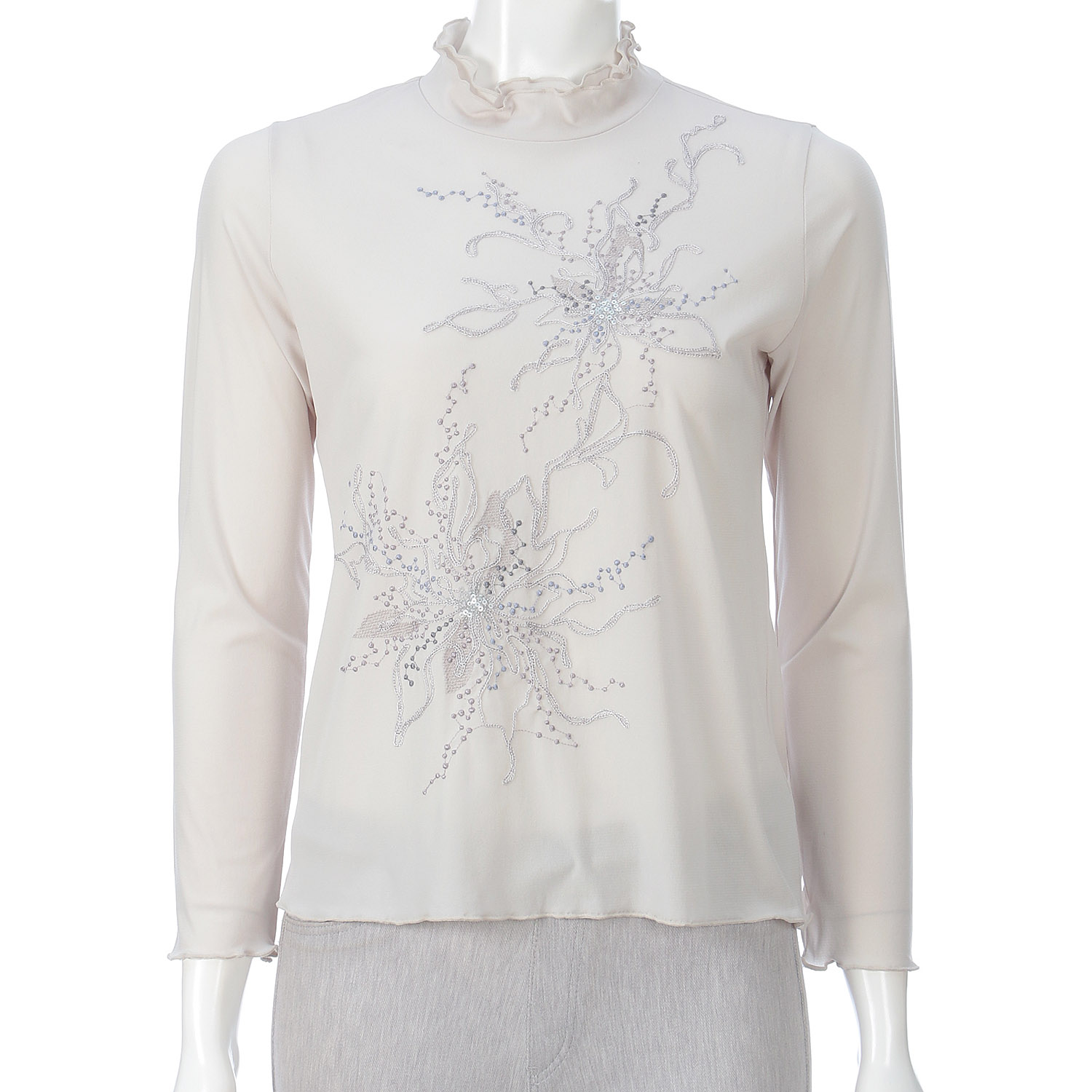 ROYAL VERDY パウダーチュール花刺繍メロープルオーバー - 画像2