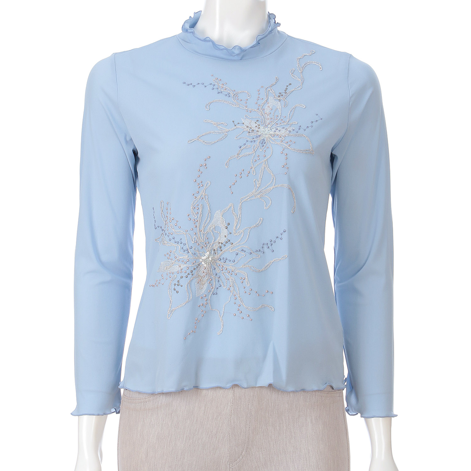 ROYAL VERDY パウダーチュール花刺繍メロープルオーバー - 画像3