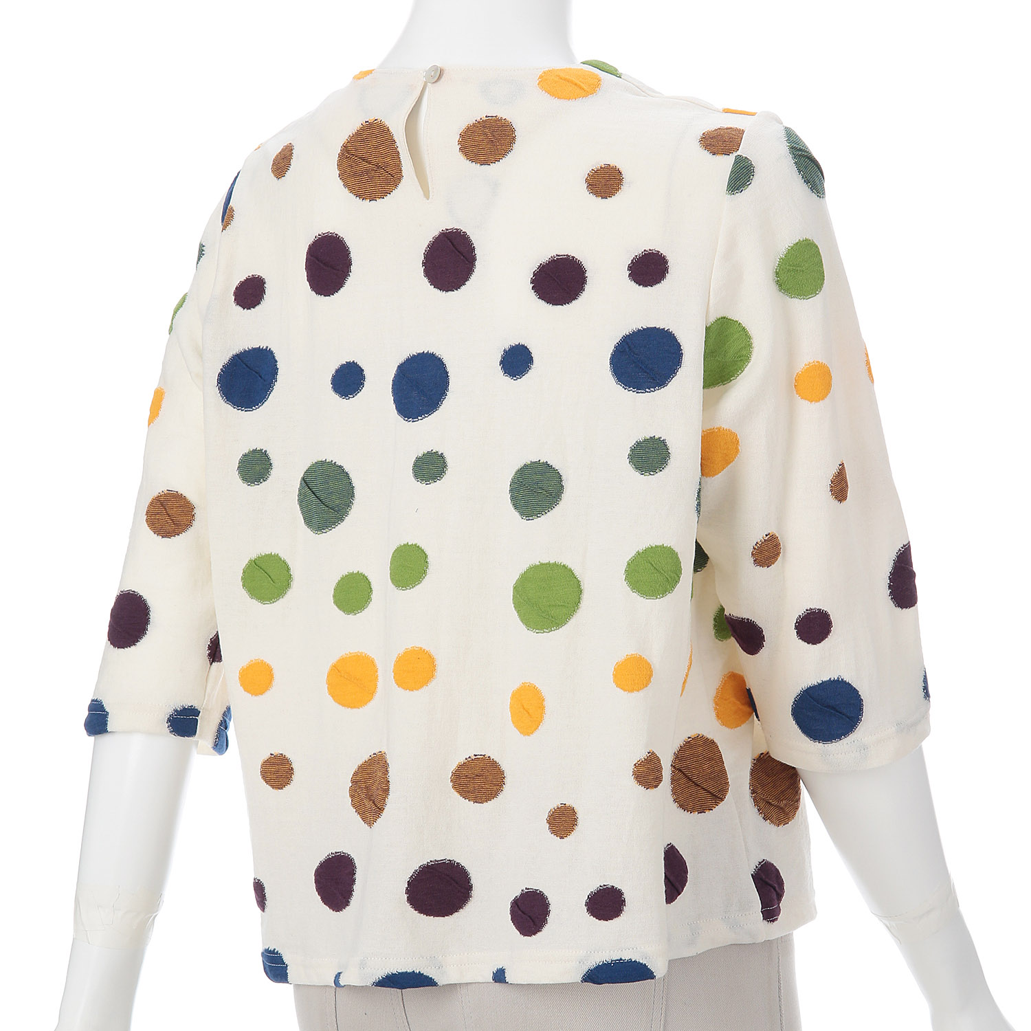 LaLa que sera マルチカラードットジャガードプルオーバー - 画像11