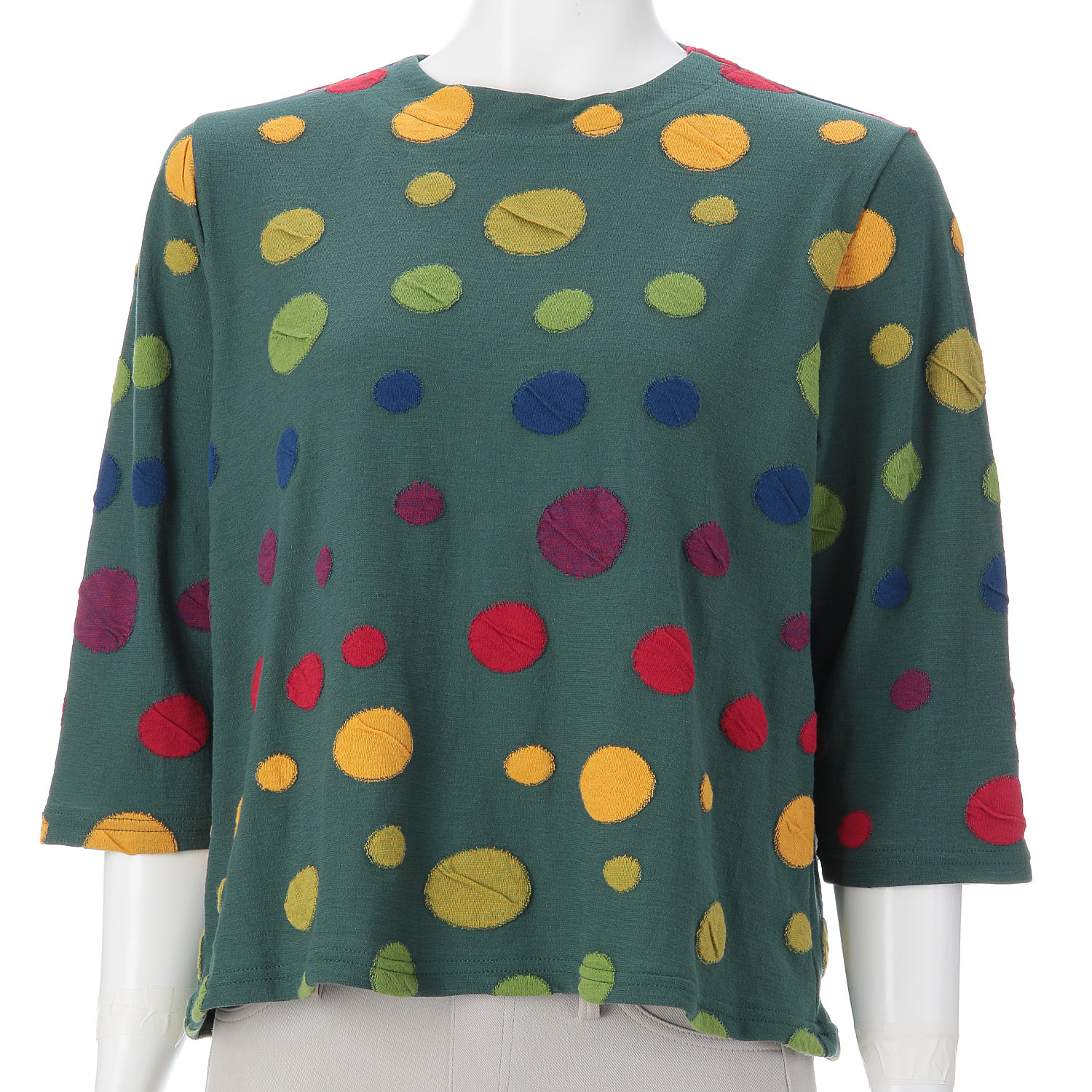 LaLa que sera マルチカラードットジャガードプルオーバー - 画像14