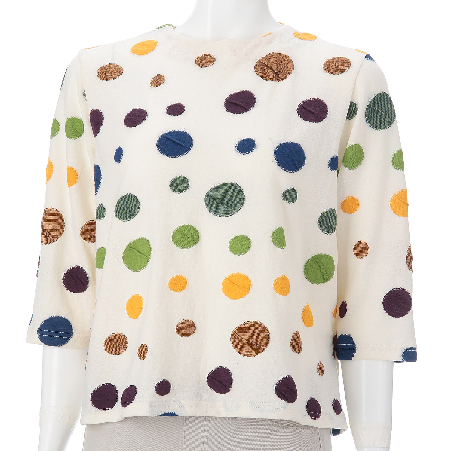 LaLa que sera マルチカラードットジャガードプルオーバー - 画像10
