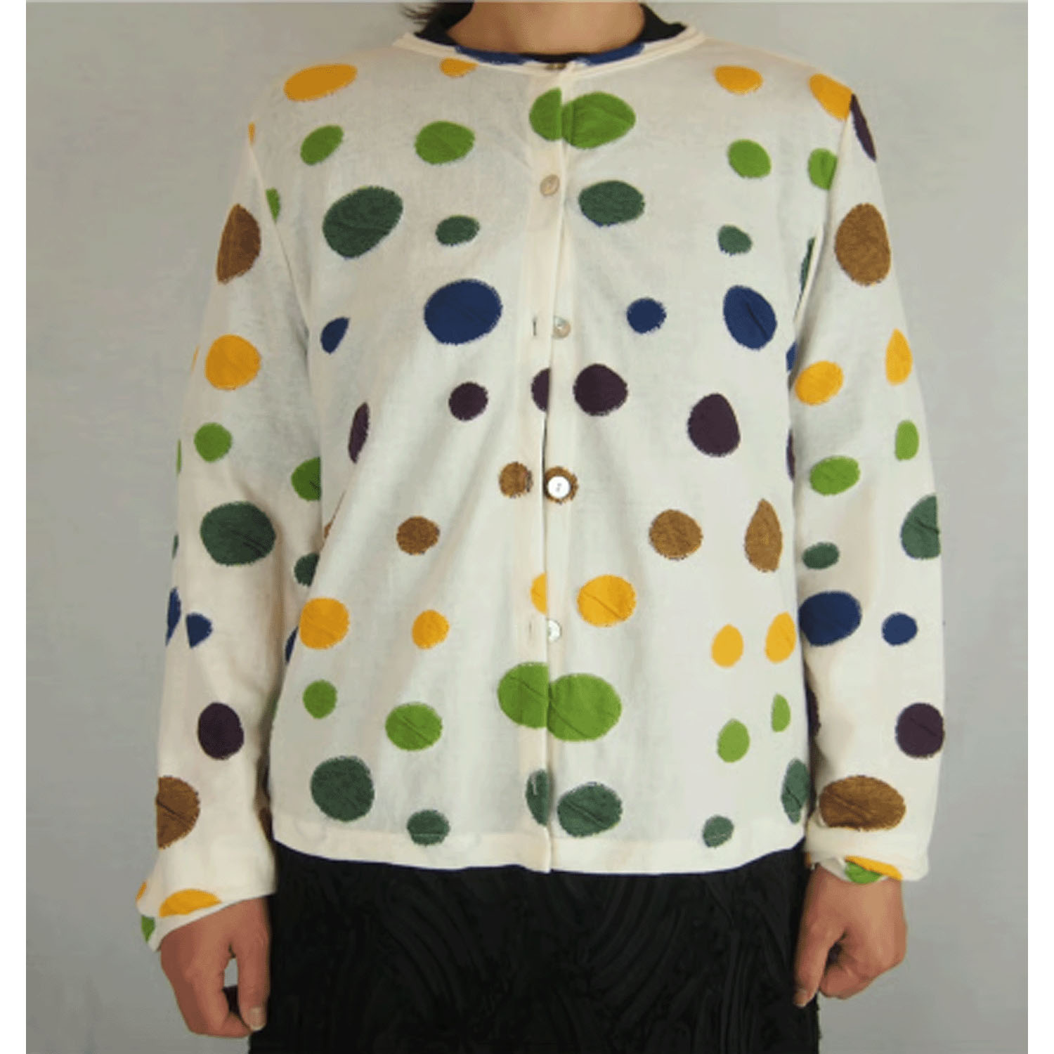 LaLa que sera マルチカラードットジャガードカーディガン - 画像13