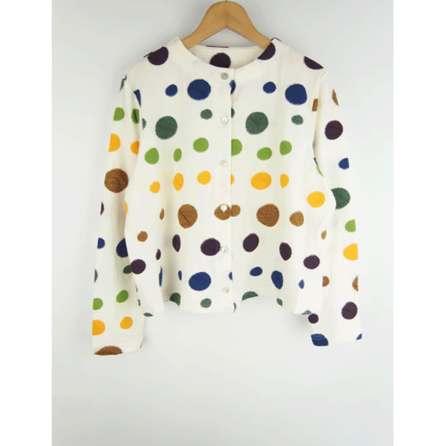 LaLa que sera マルチカラードットジャガードカーディガン - 画像10