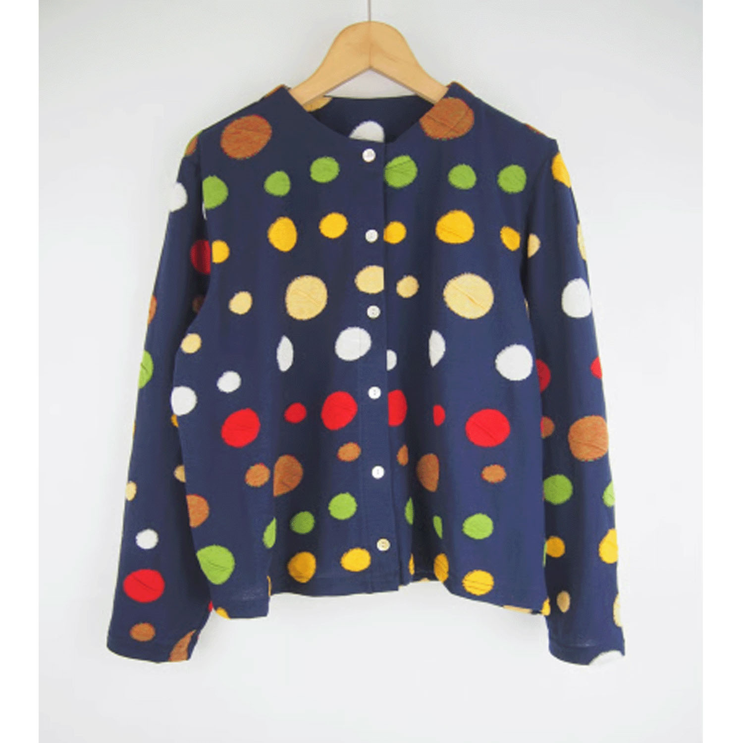 LaLa que sera マルチカラードットジャガードカーディガン - 画像1