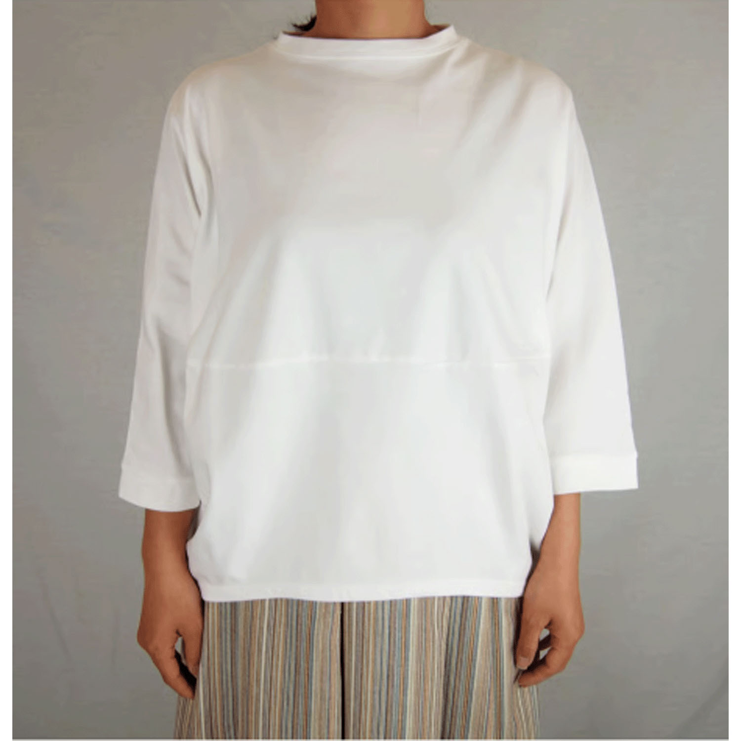 GIPSY BLUE 綿シルケットコクーンTシャツ