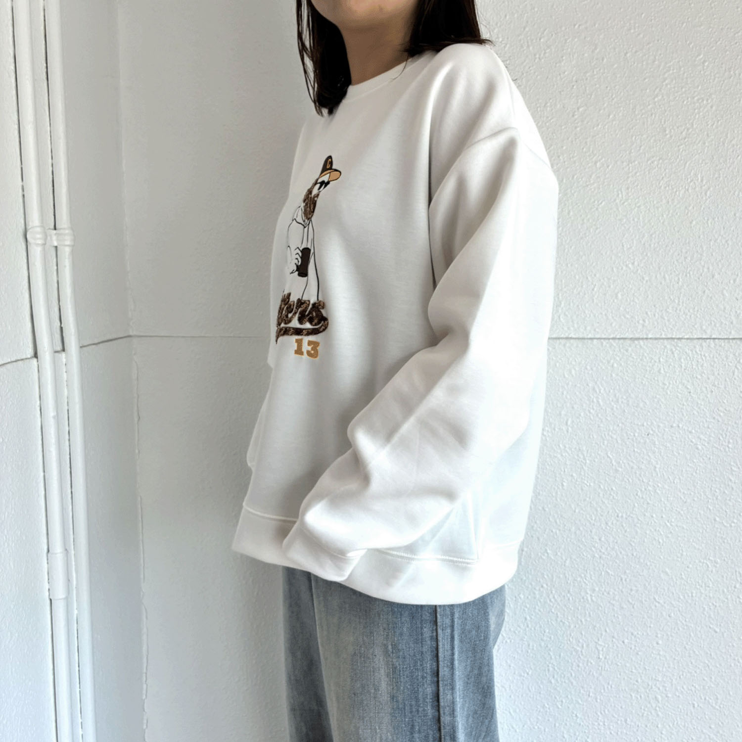 【新ブランド】QUASH ダンボールMIXサガラ刺繍スウェット - 画像5