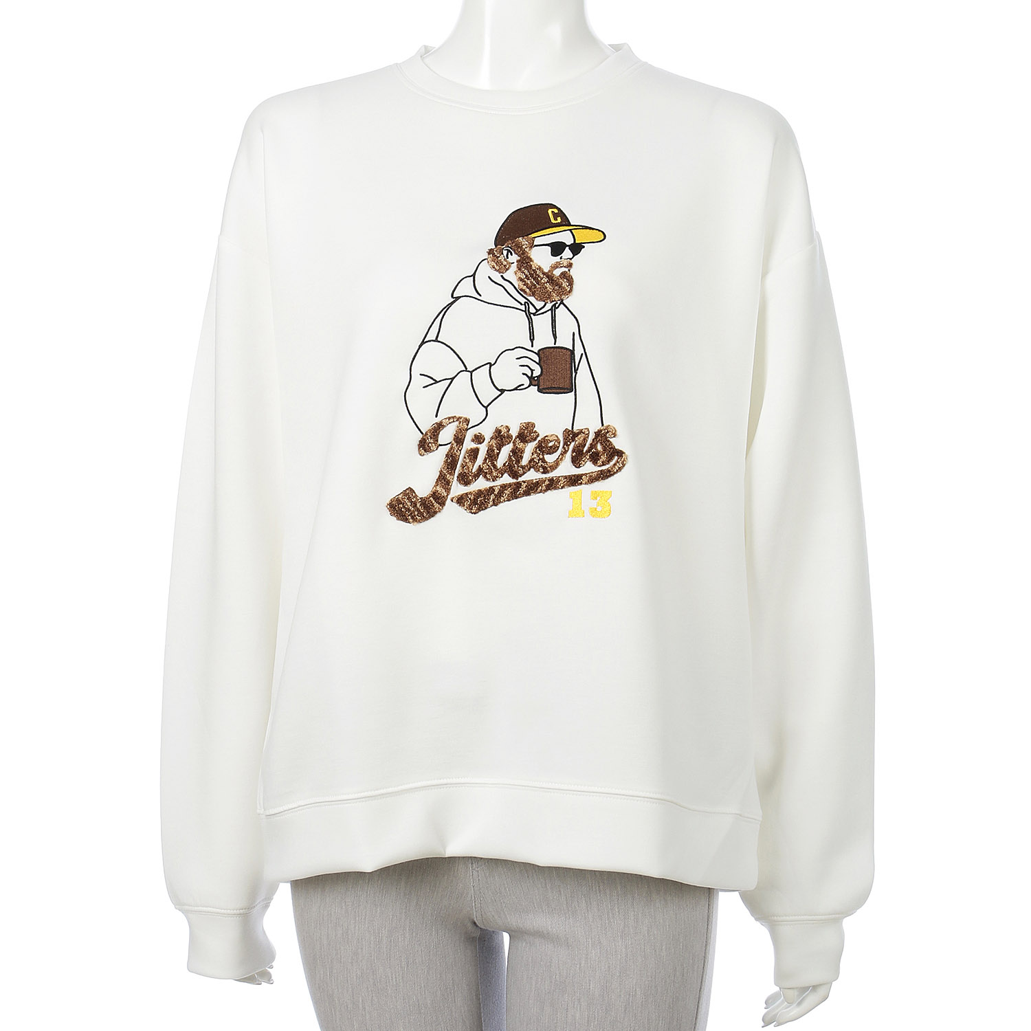 【新ブランド】QUASH ダンボールMIXサガラ刺繍スウェット - 画像6