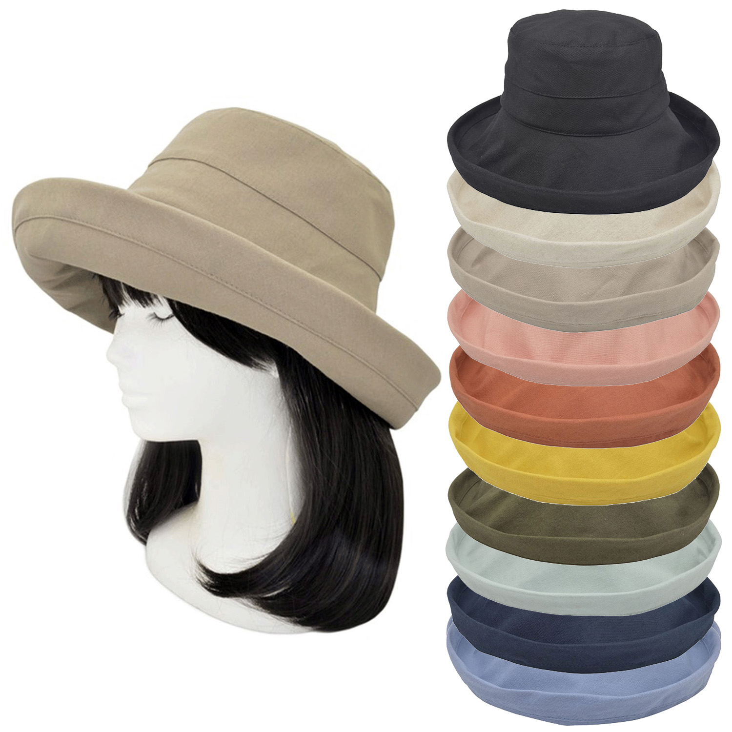 【ホワイト、マスタード、モスグリーン、サックス終了】カジュアルハット - 画像1