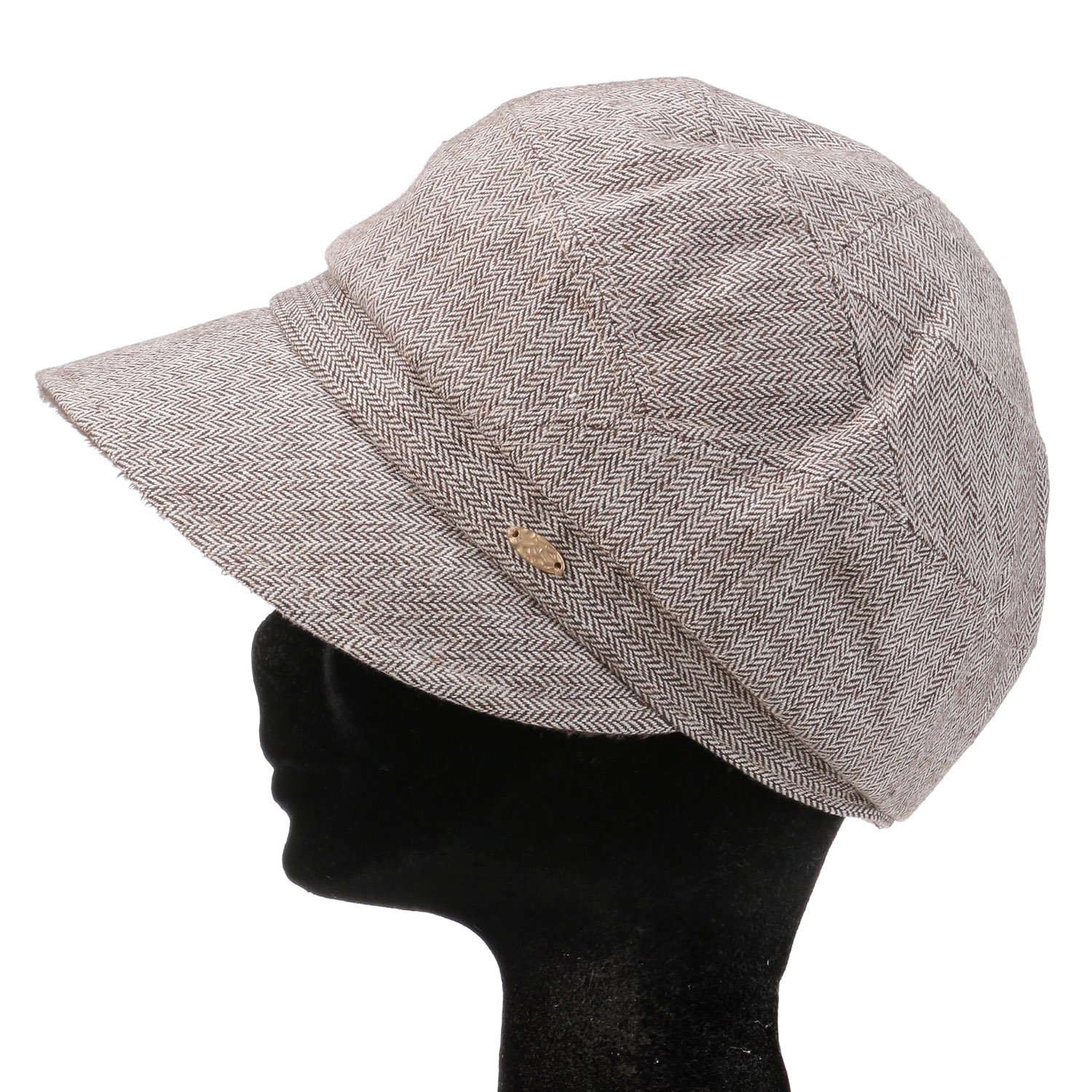 【ブラウン終了】内耳付きへリンボンキャスケット - 画像2