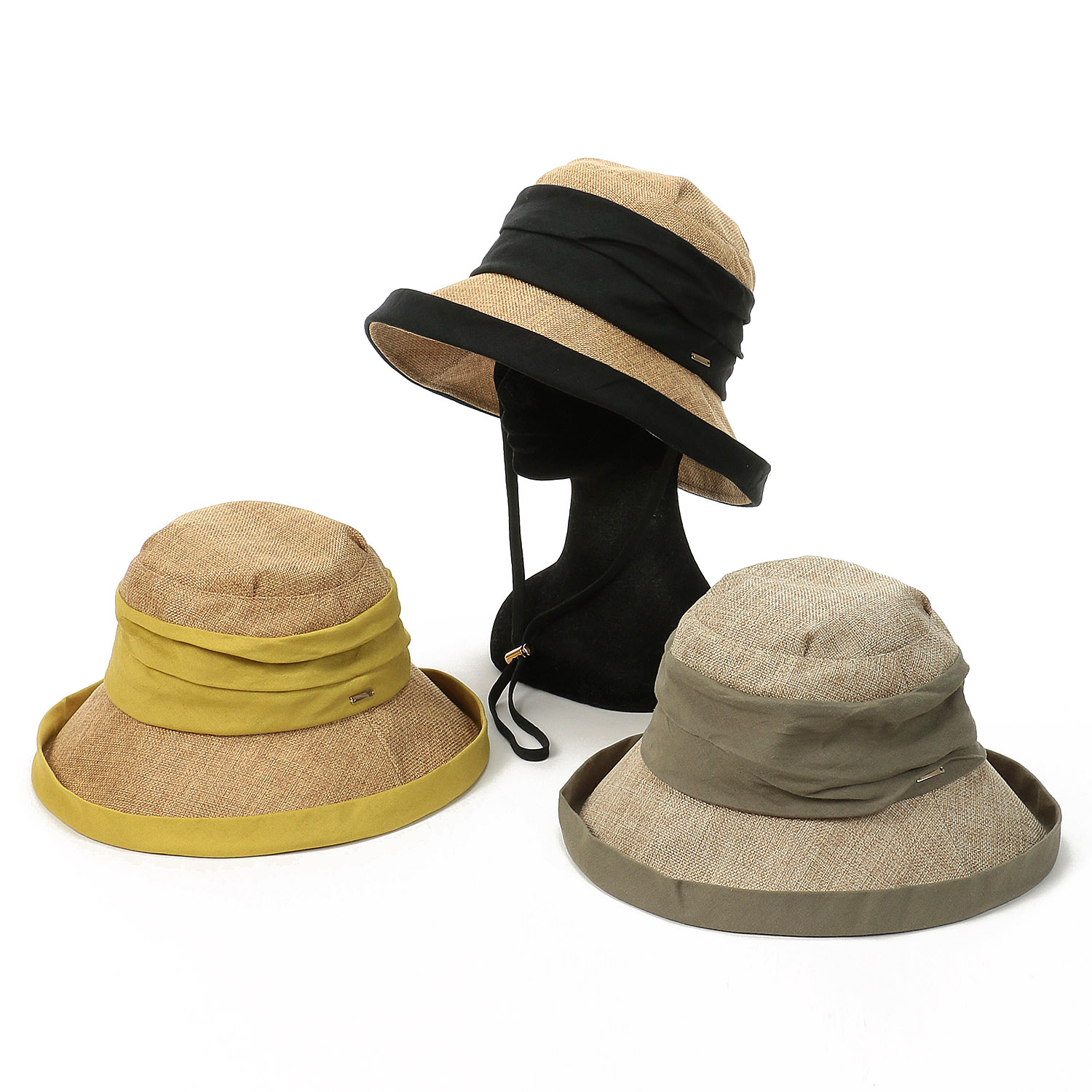 【エトワールオリジナル】疑麻ギャザーエッジアップハット