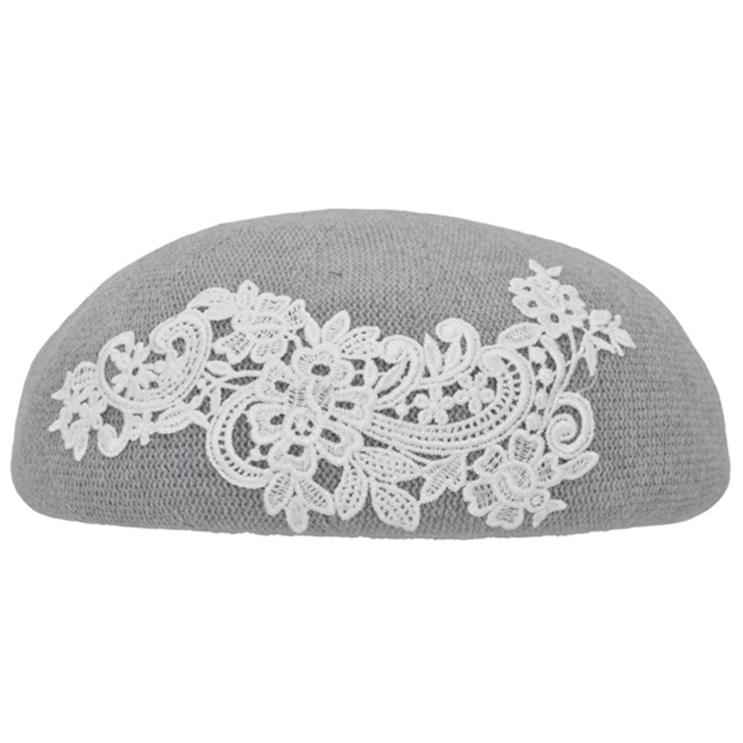 レース付きコットンカラーベレー