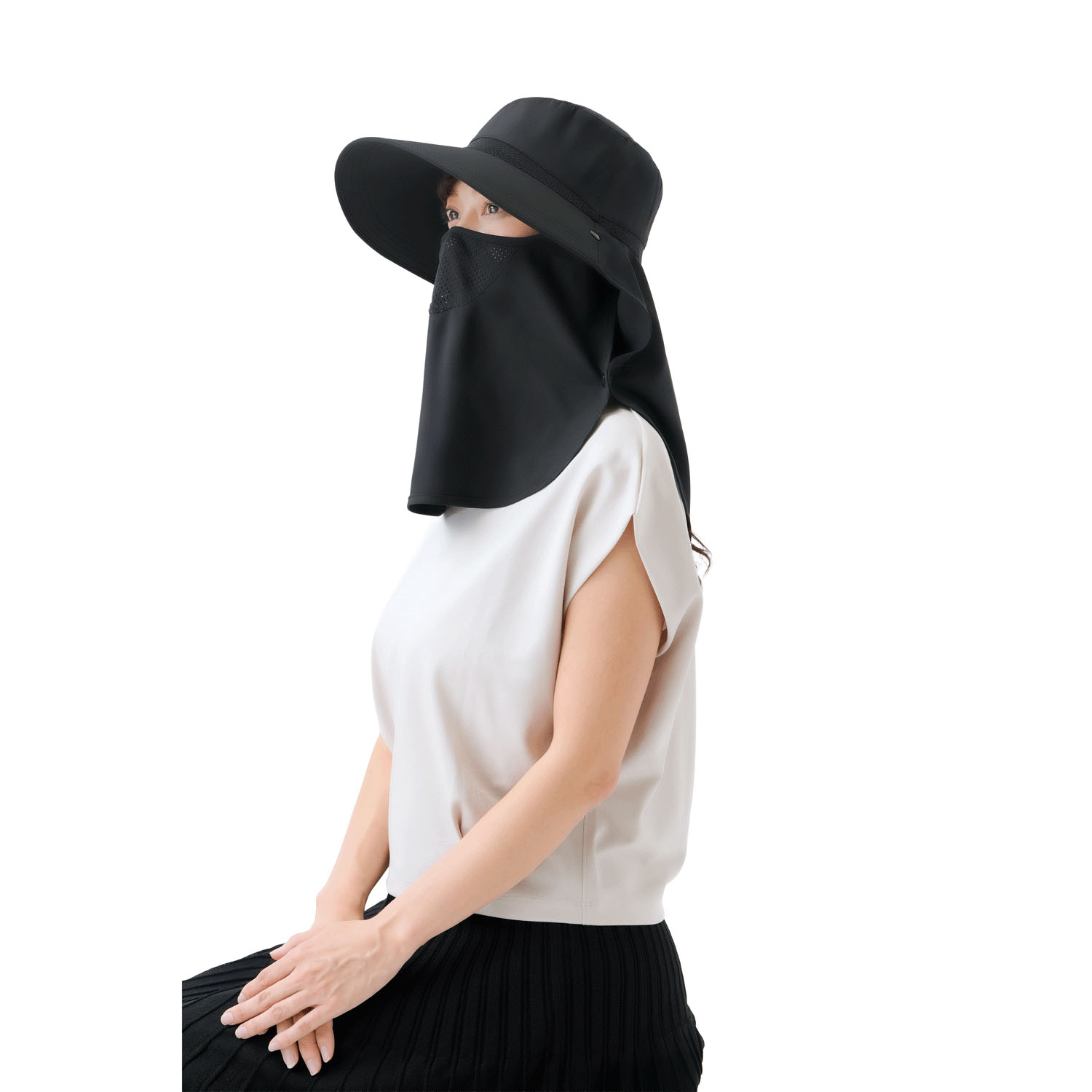 UV＆クールフェイスカバー付き3wayハット - 画像2