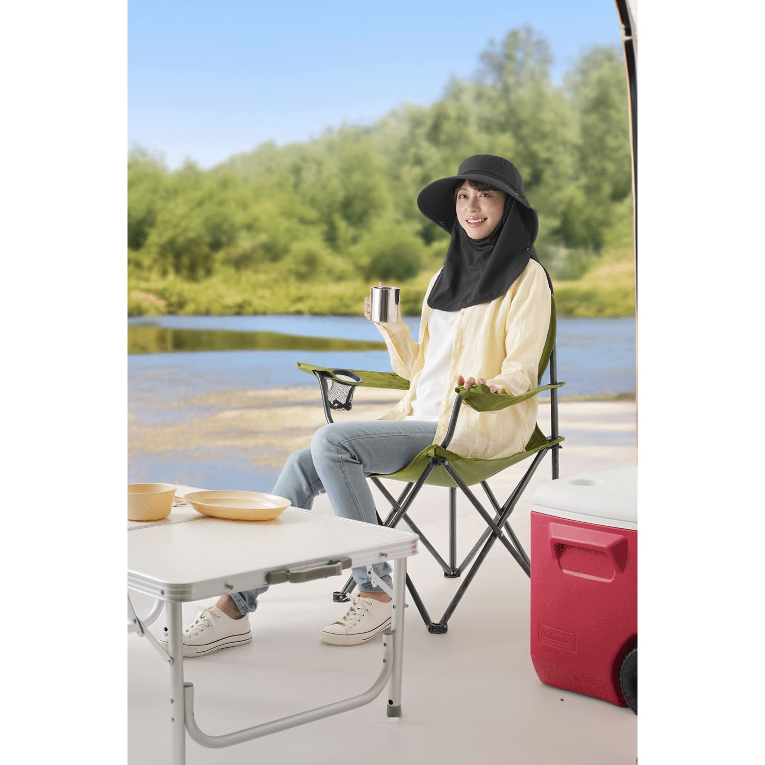 UV＆クールフェイスカバー付き3wayハット - 画像11