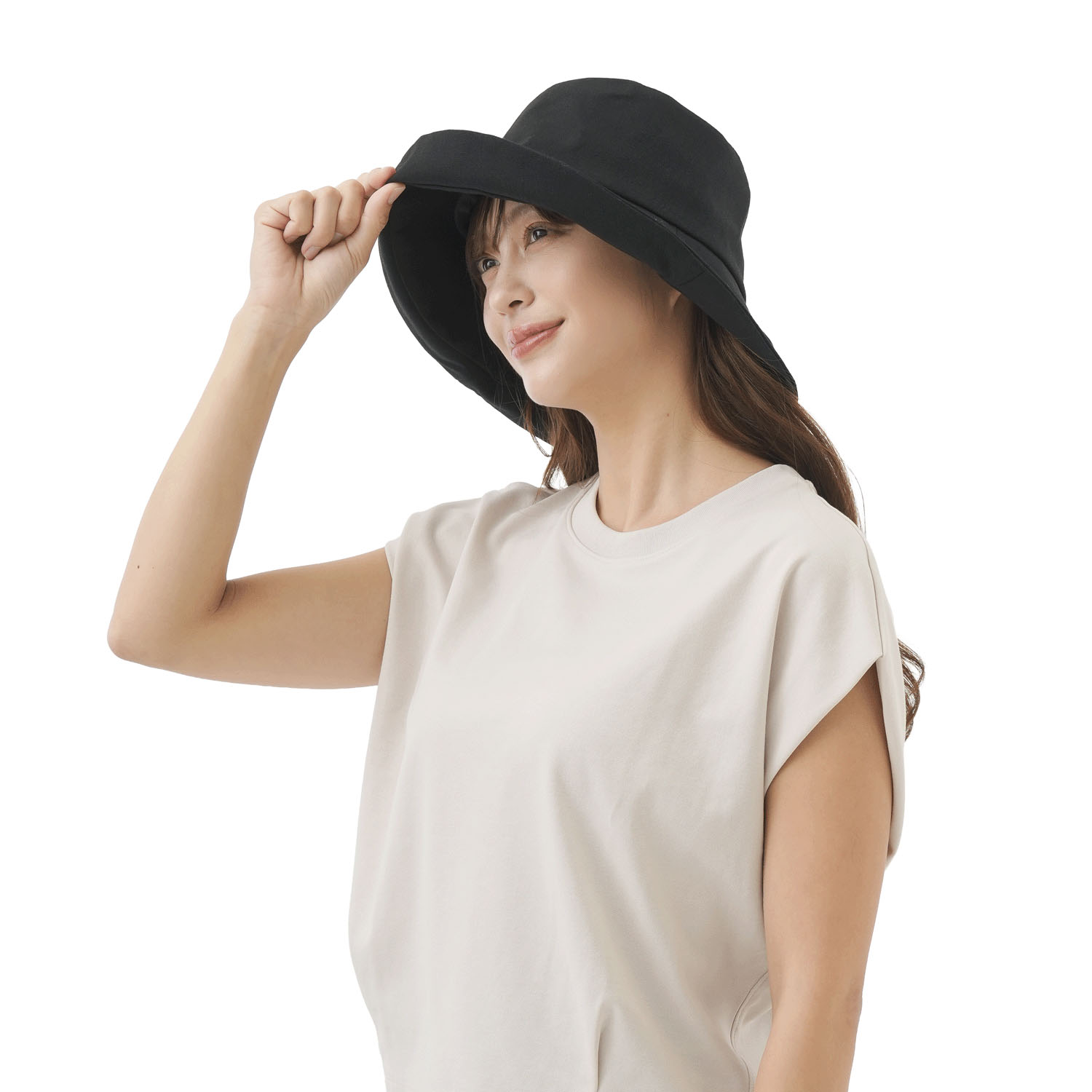 UV＆クールリネン混すずやかハット - 画像3