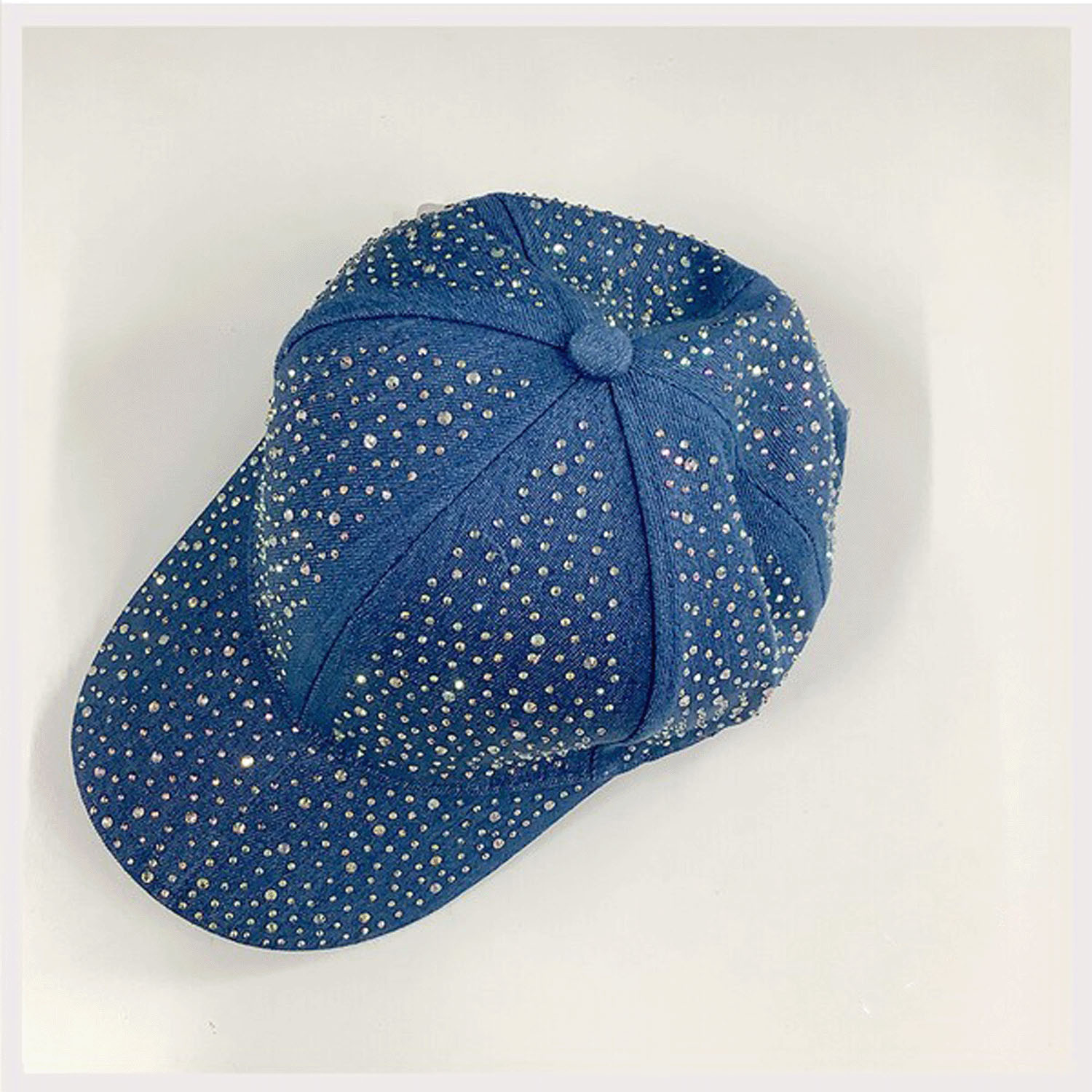 【オフホワイト終了】ラインストーンデニムキャップ