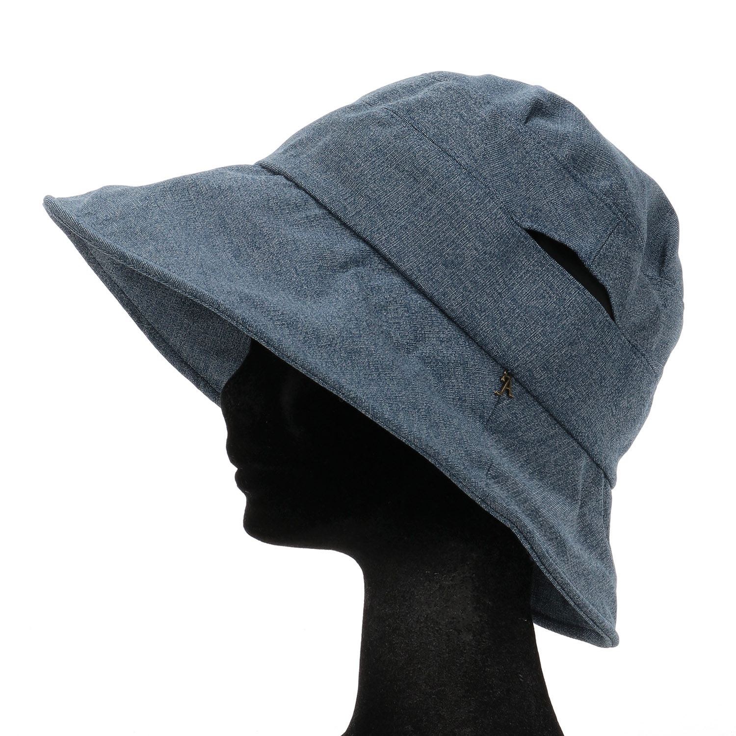 遮光芯入りデニム調ハット - 画像3