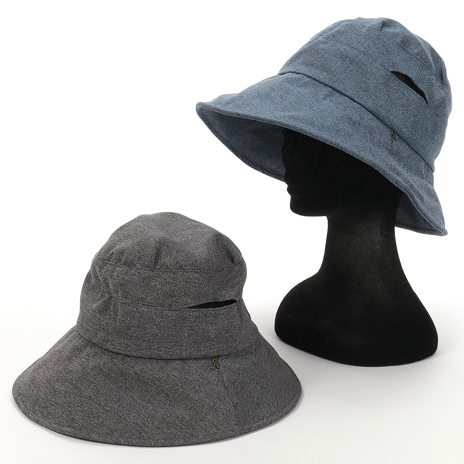 遮光芯入りデニム調ハット - 画像1