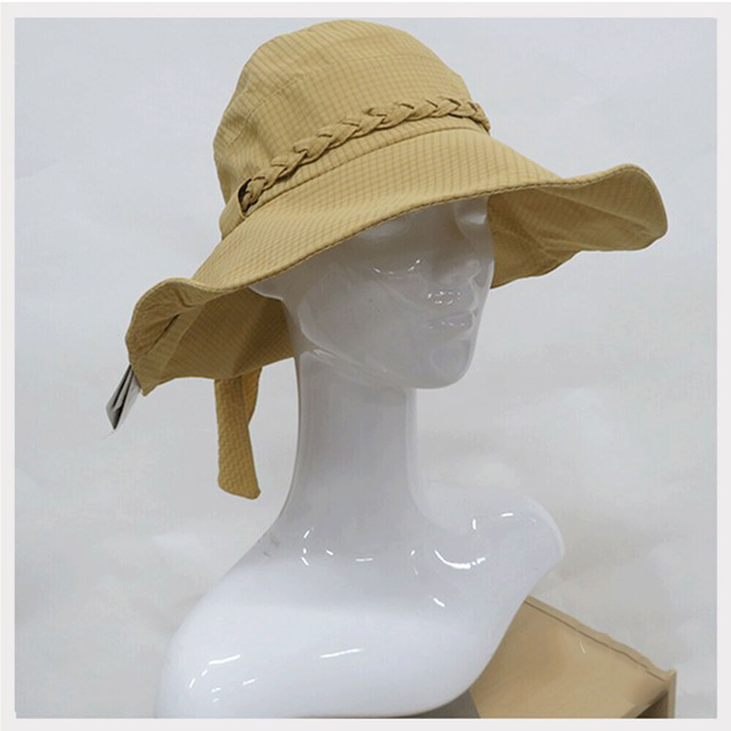 【ディープブルー終了】三つ編みつば広ハット - 画像2