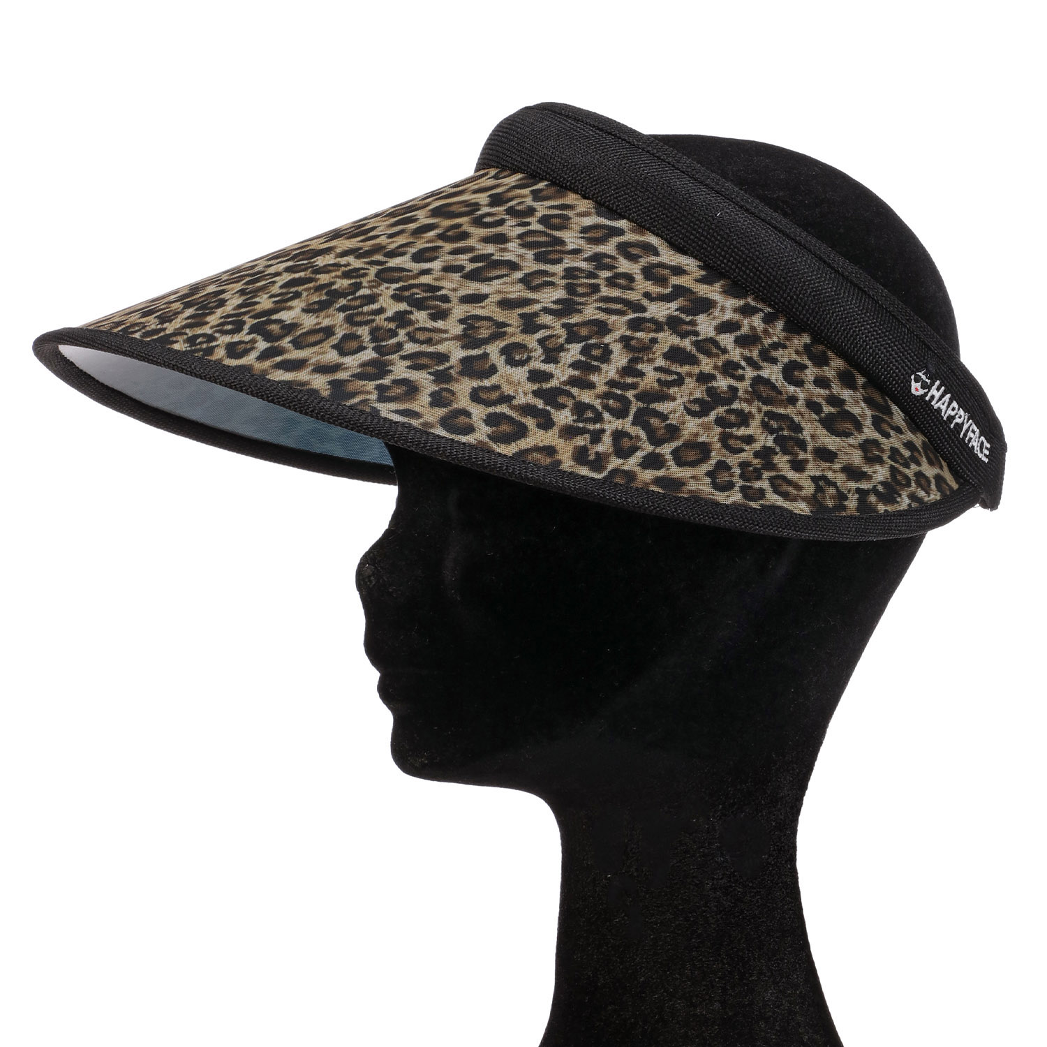 HAPPY FACE ヒョウ柄クリップバイザー