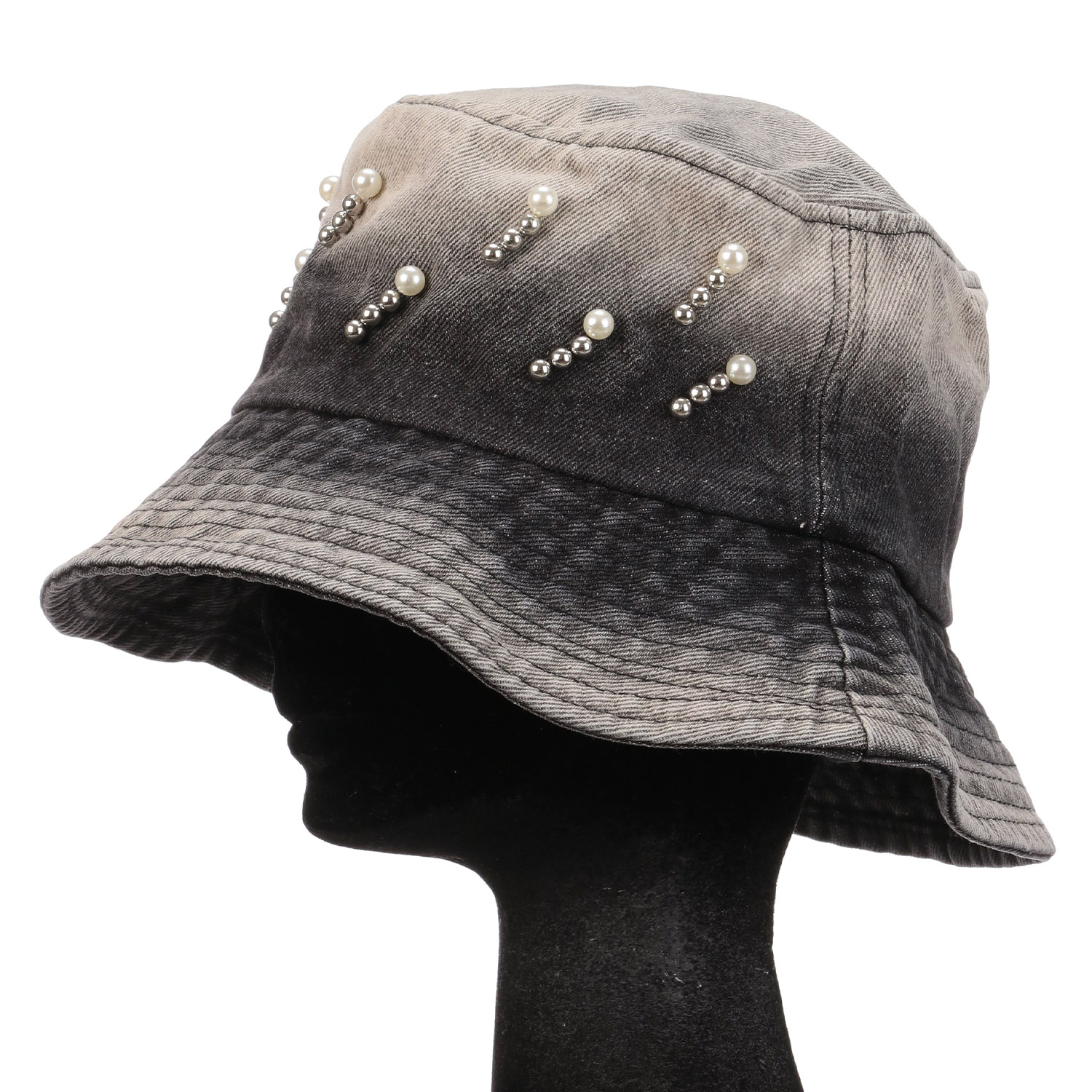 パール付きデニムハット - 画像2