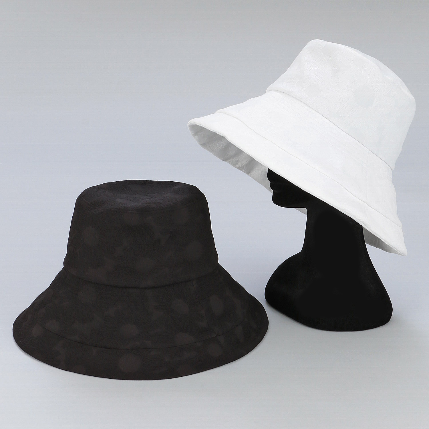 フラワージャガードツバ広キャペリン - 画像1