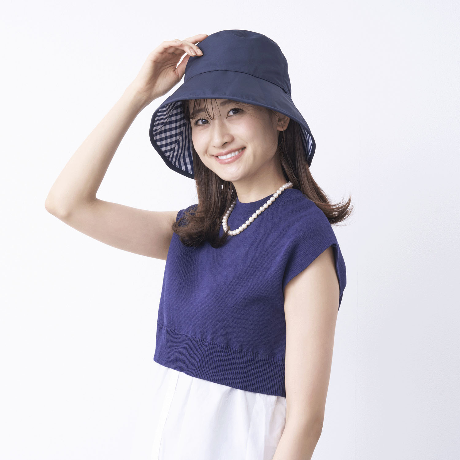 pink trick 完全遮光撥水リバーシブルハット - 画像12