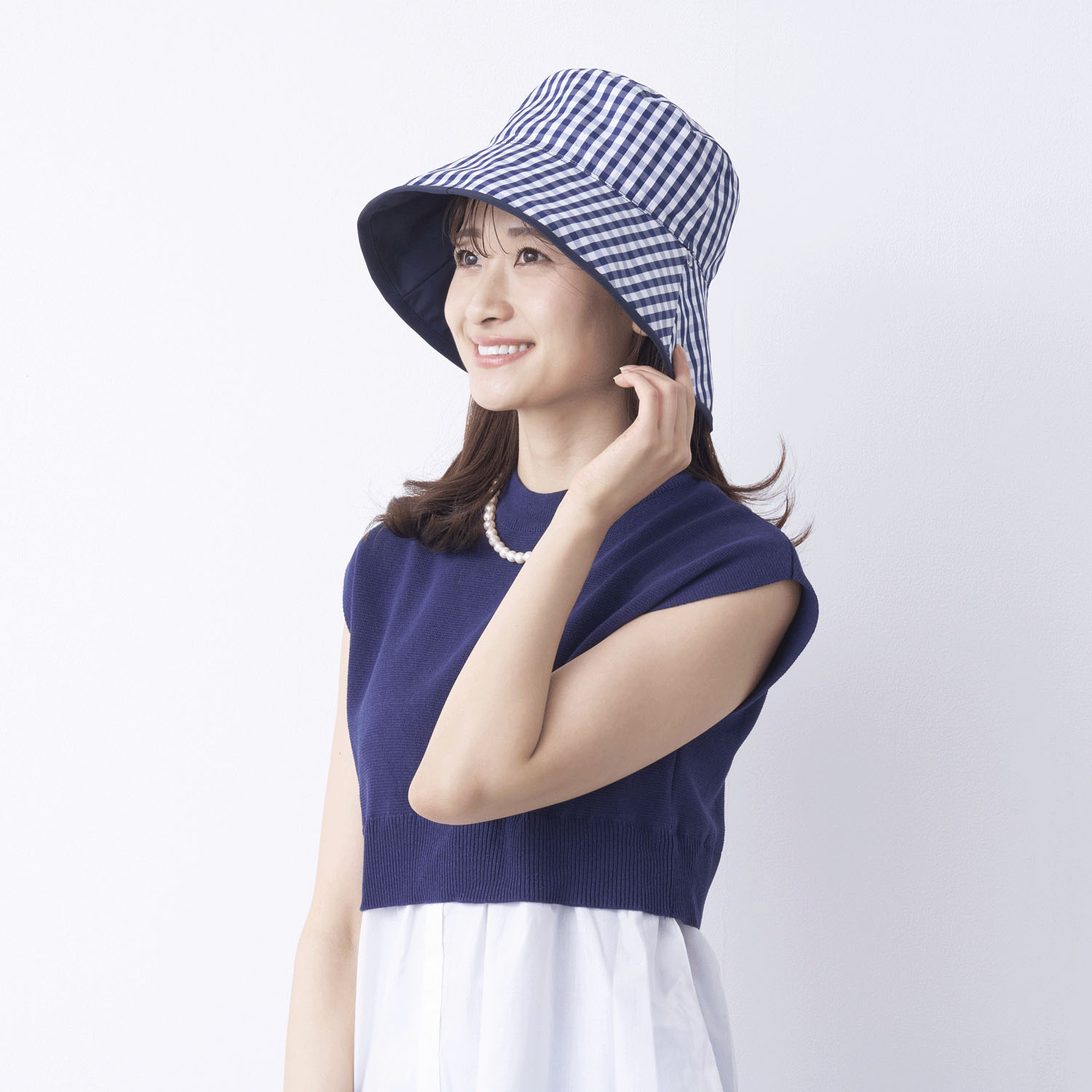 pink trick 完全遮光撥水リバーシブルハット - 画像13