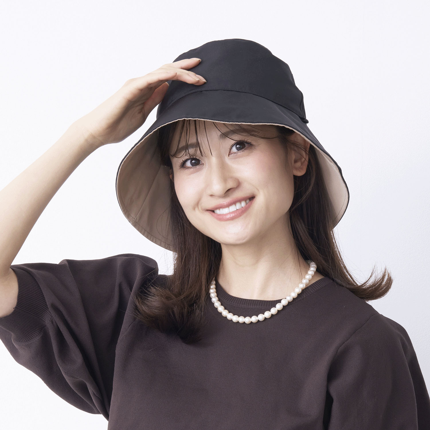 pink trick 完全遮光撥水リバーシブルハット - 画像3