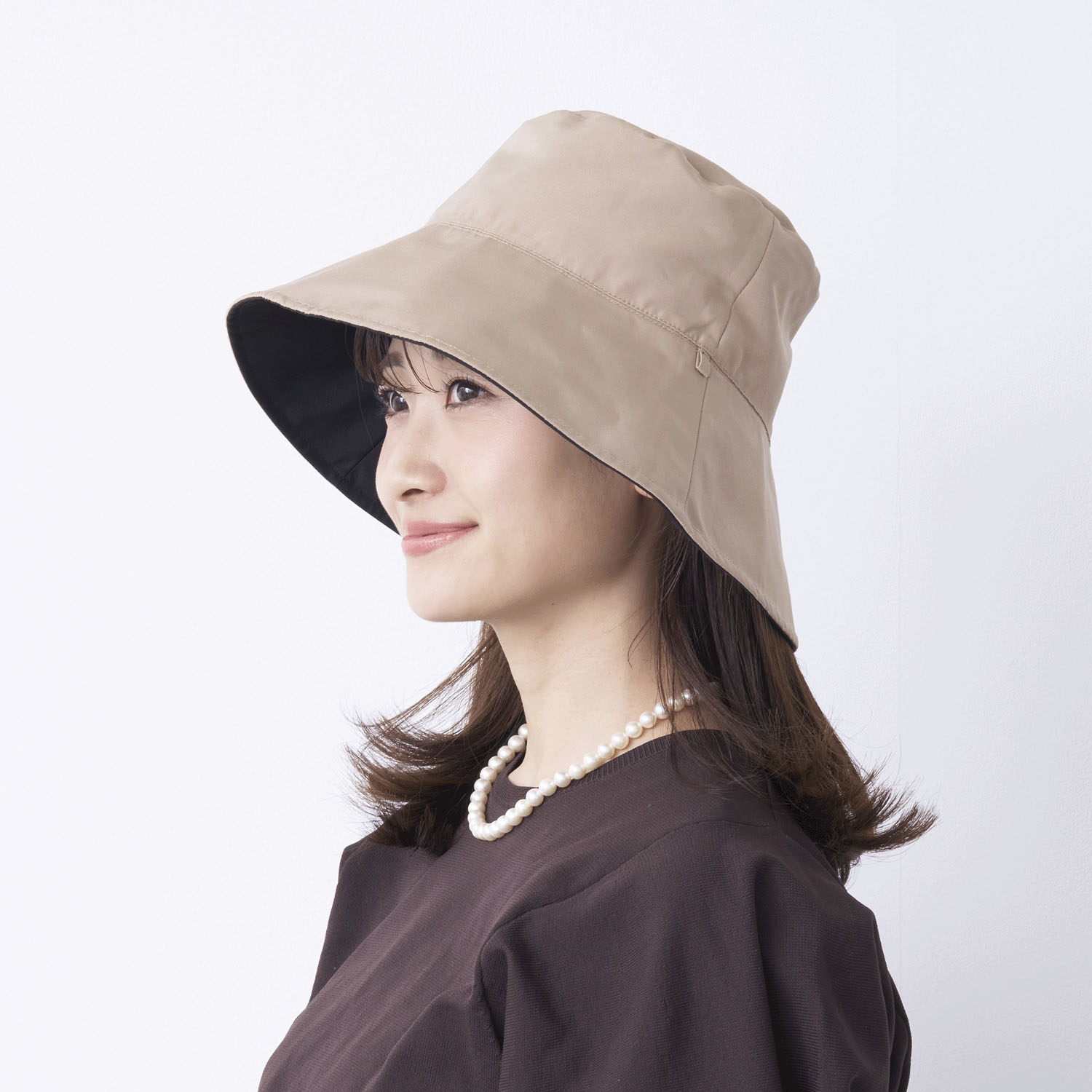 pink trick 完全遮光撥水リバーシブルハット - 画像4